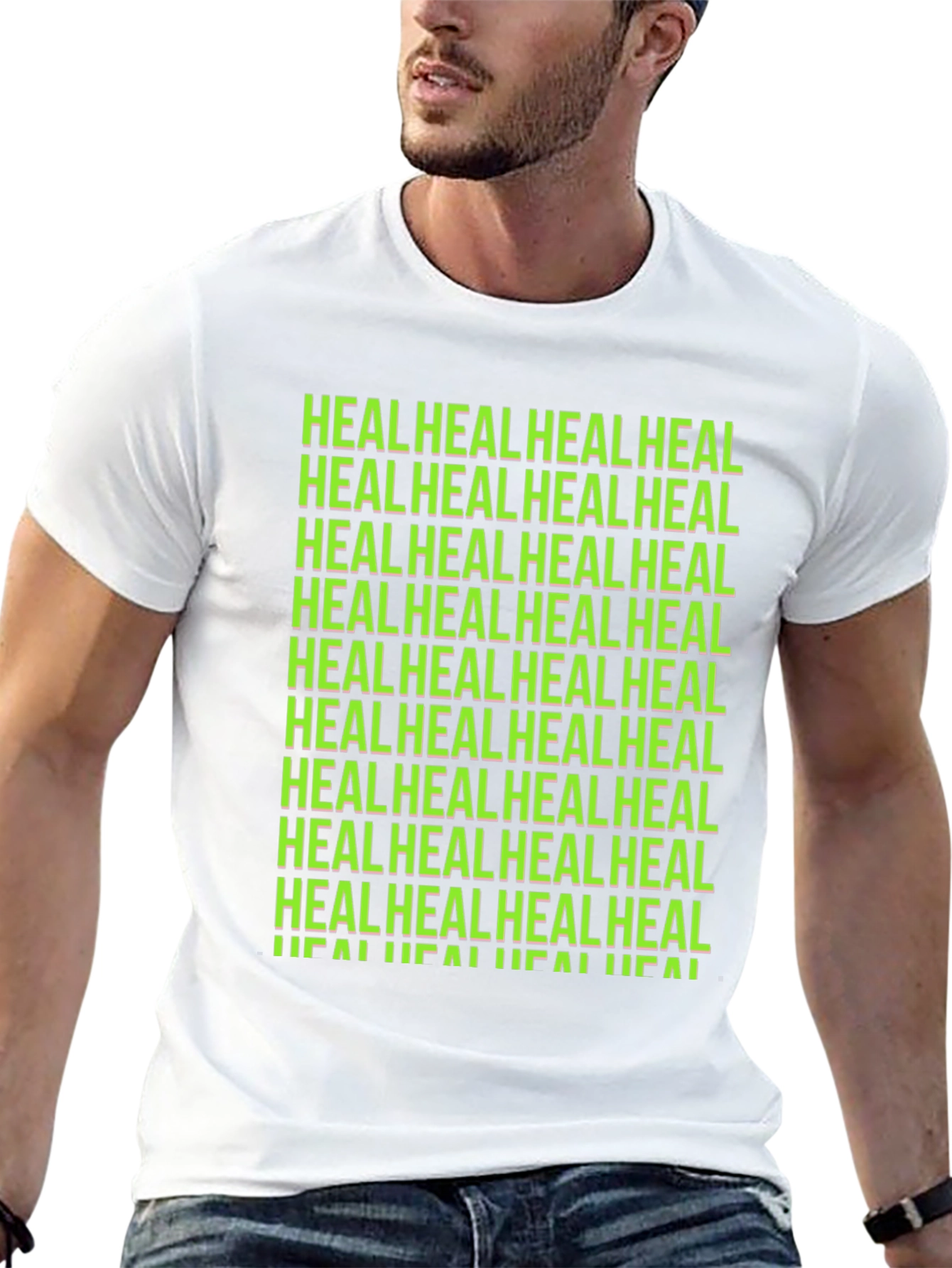 Black Heal Graphic Tee - Black Unisex T-Shirt view 13