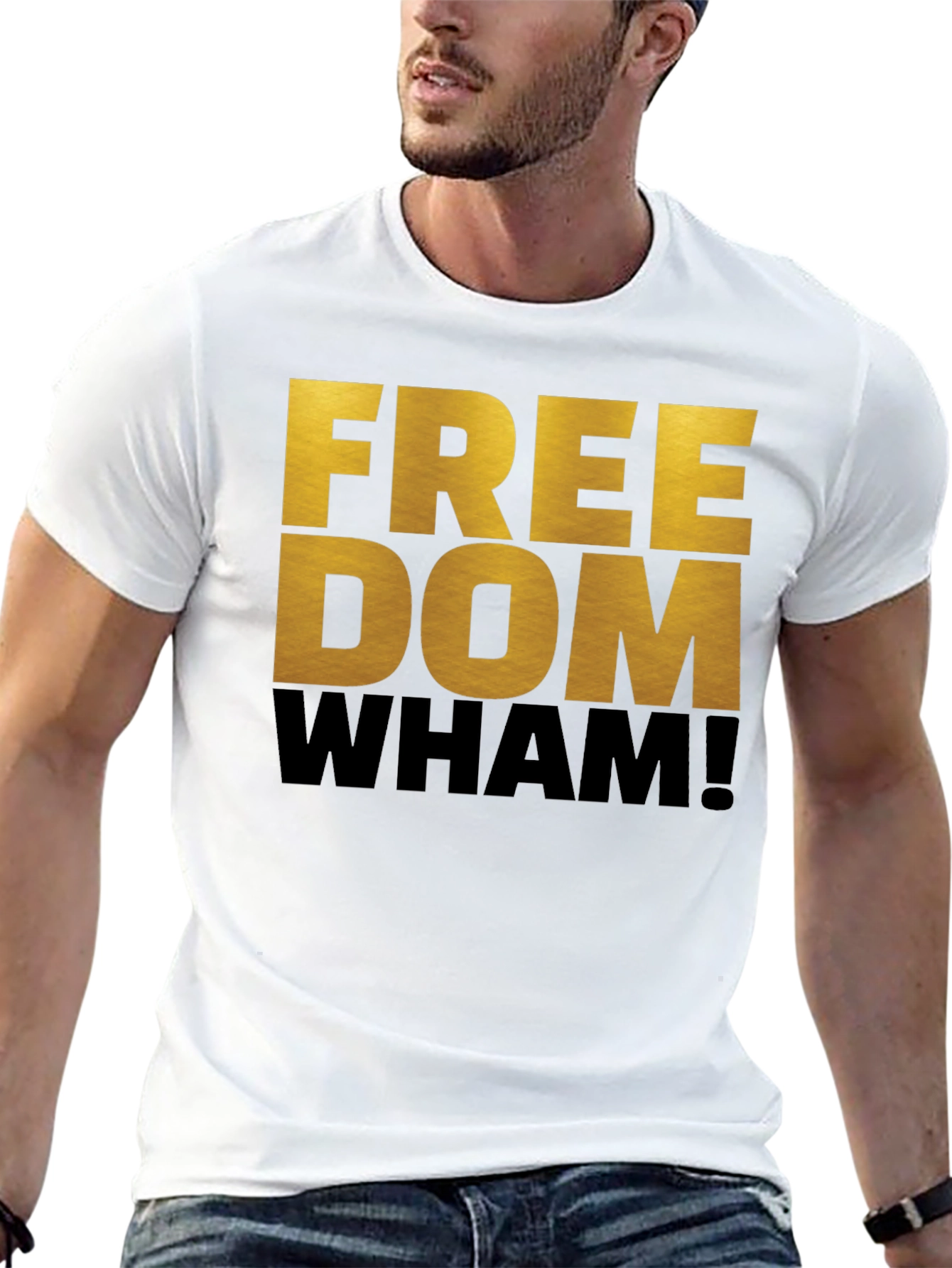 Black Freedom Wham! Graphic T-Shirt - Bold Statement Tee view 13