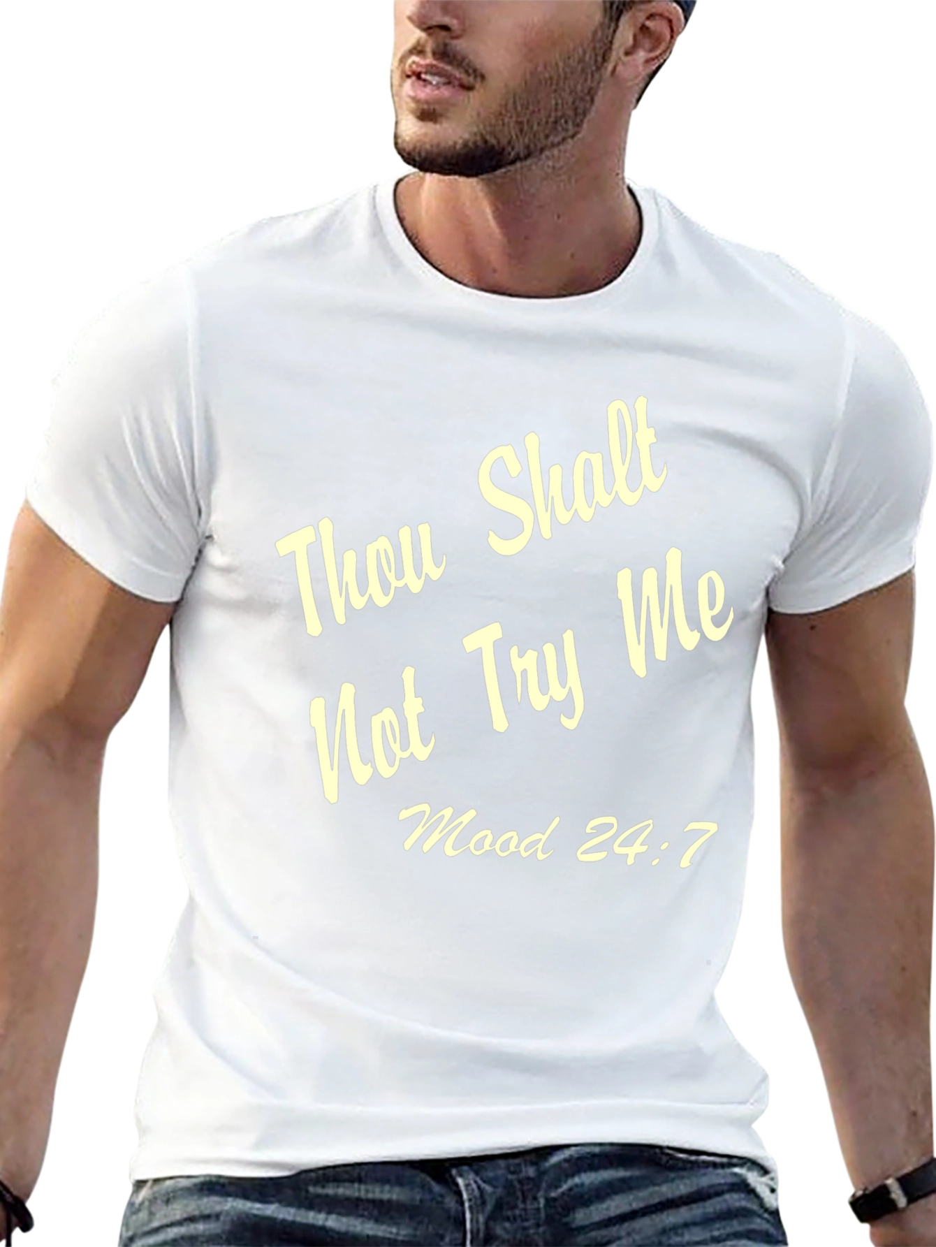 Black Thou Shalt Not Try Me T-Shirt - Funny Sarcastic Tee view 13