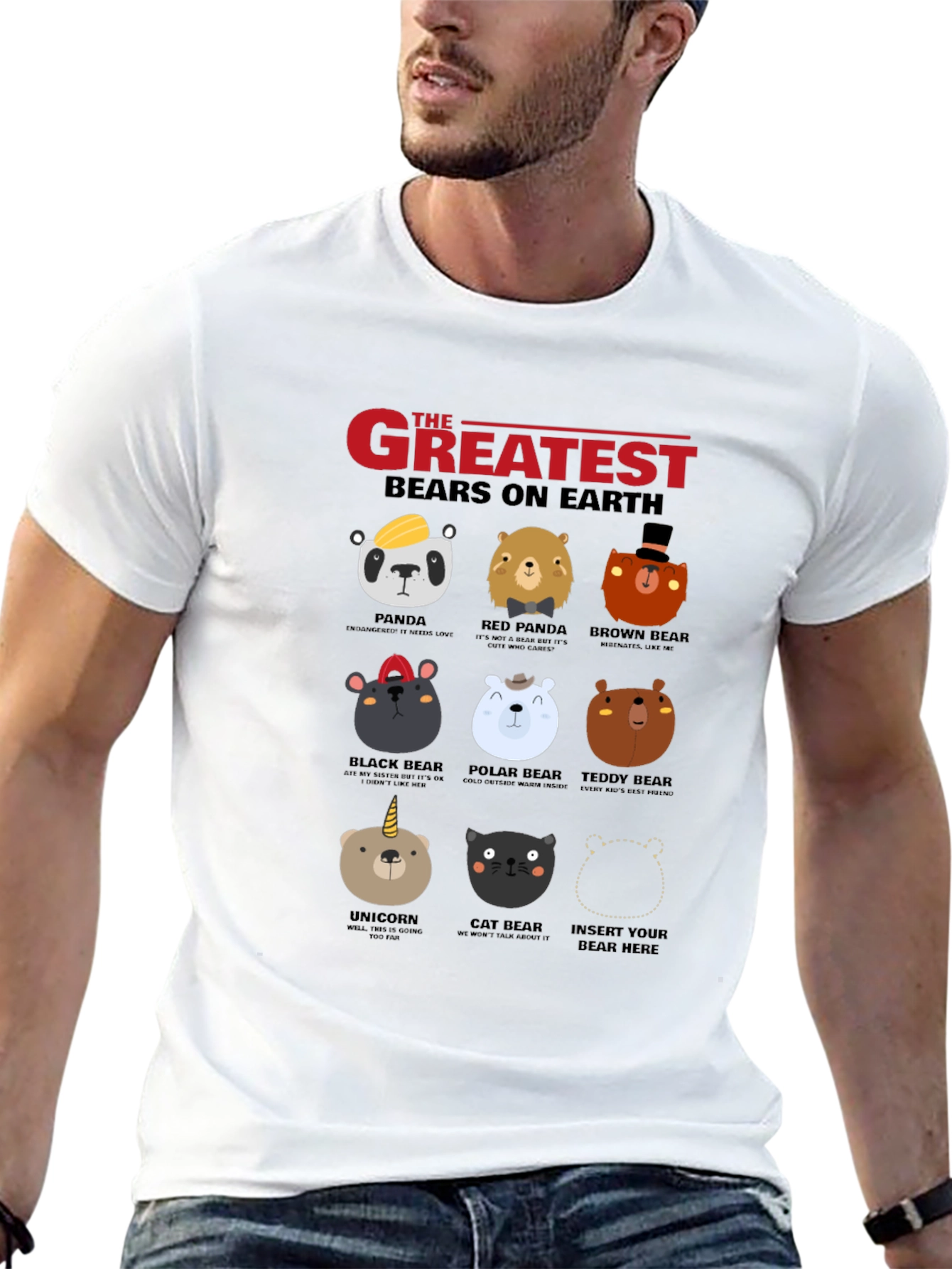 Black Greatest Bears on Earth Graphic T-Shirt view 13