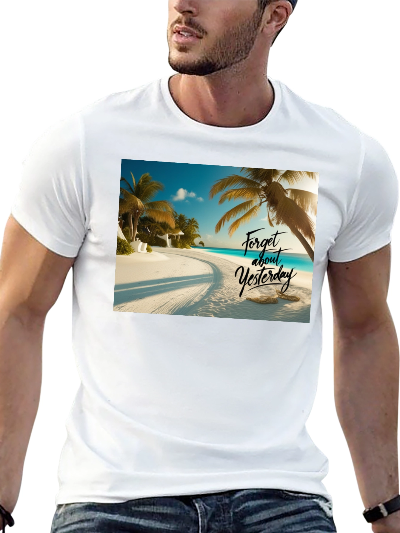 Beach Vibes Black T-Shirt - Forget Yesterday - 13