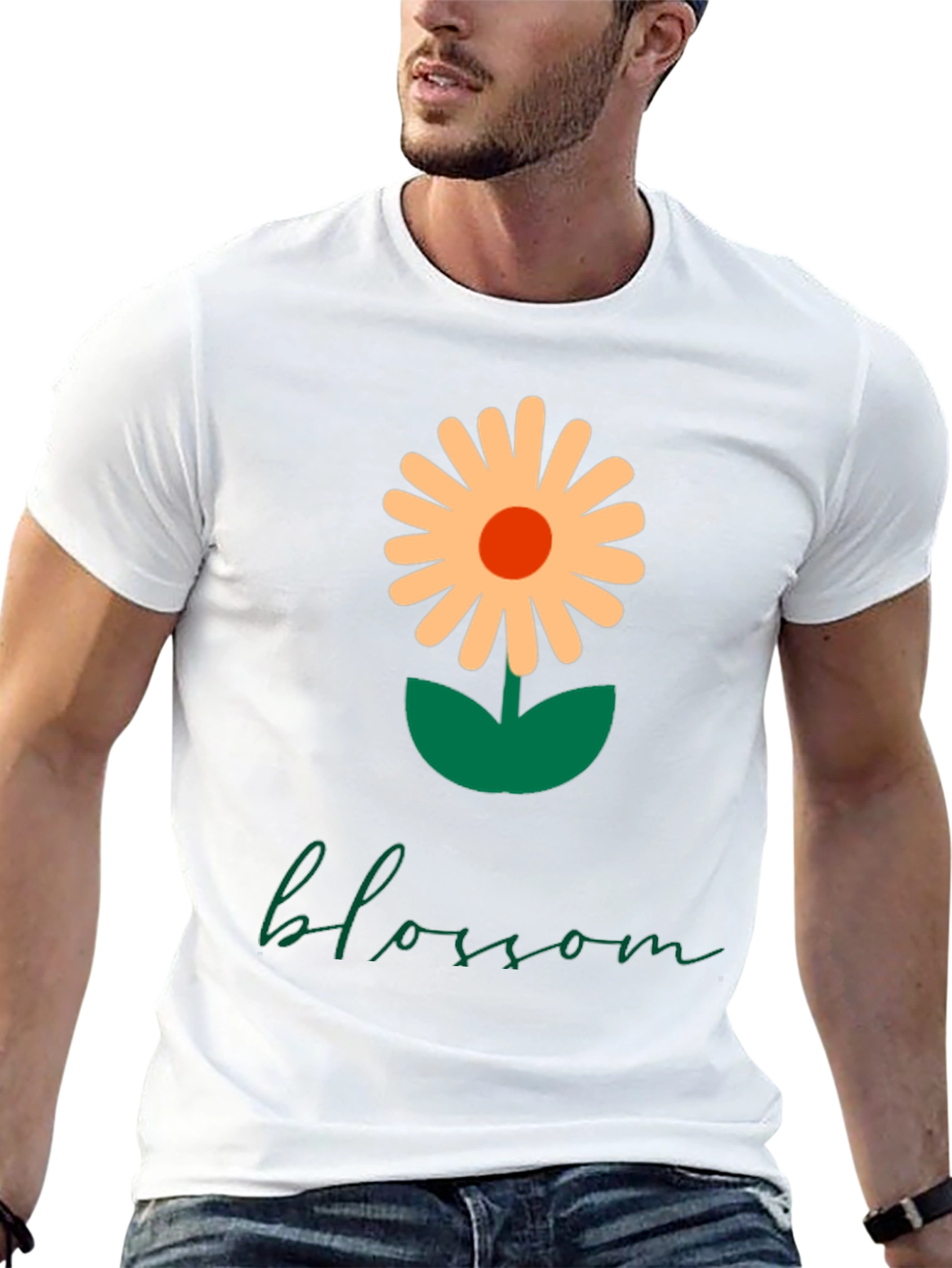 Black Blossom Graphic Tee - Modern Flower Design view 13