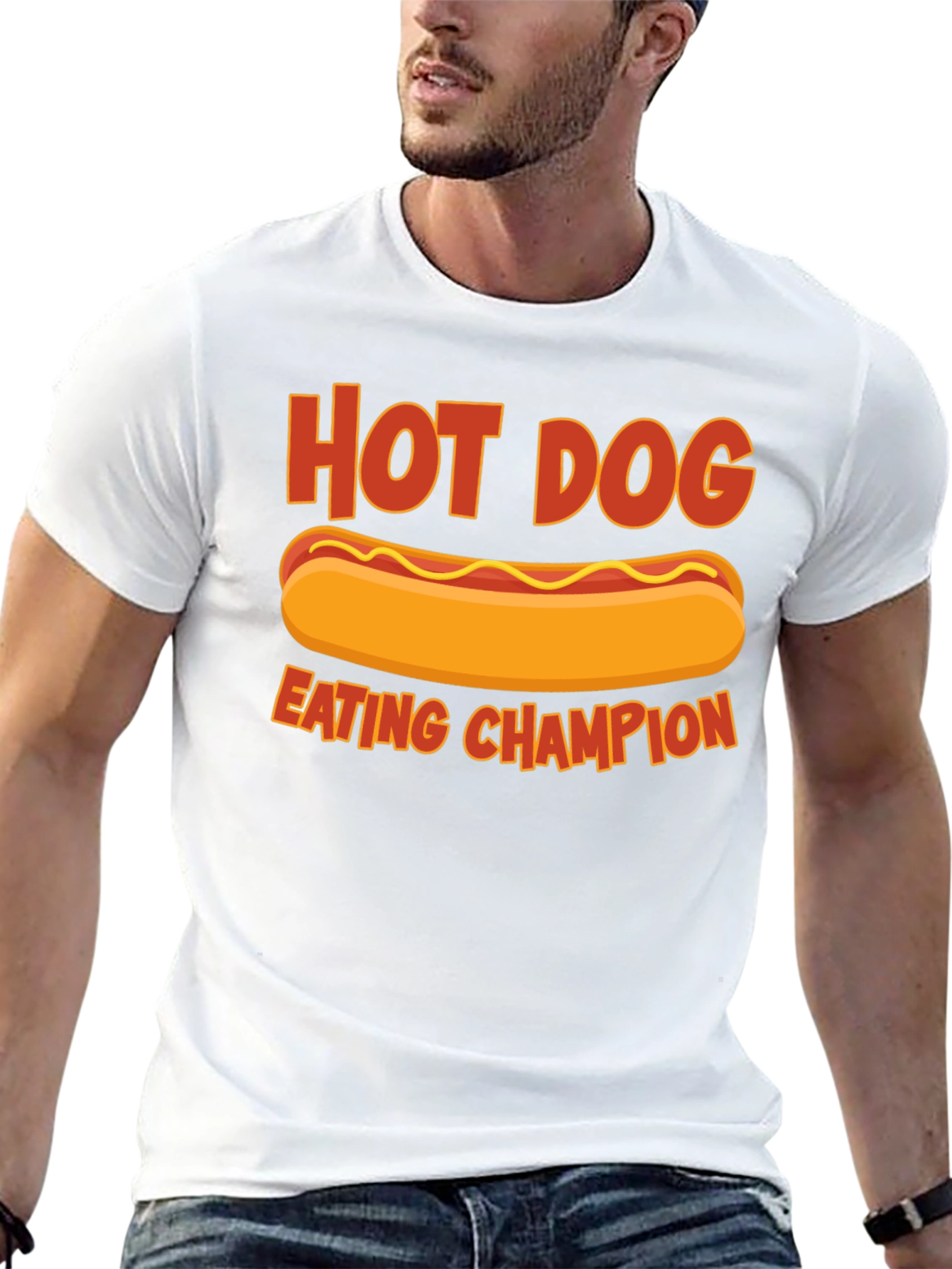 Black Hot Dog Eating Champion T-Shirt - Funny Foodie Tee view 13