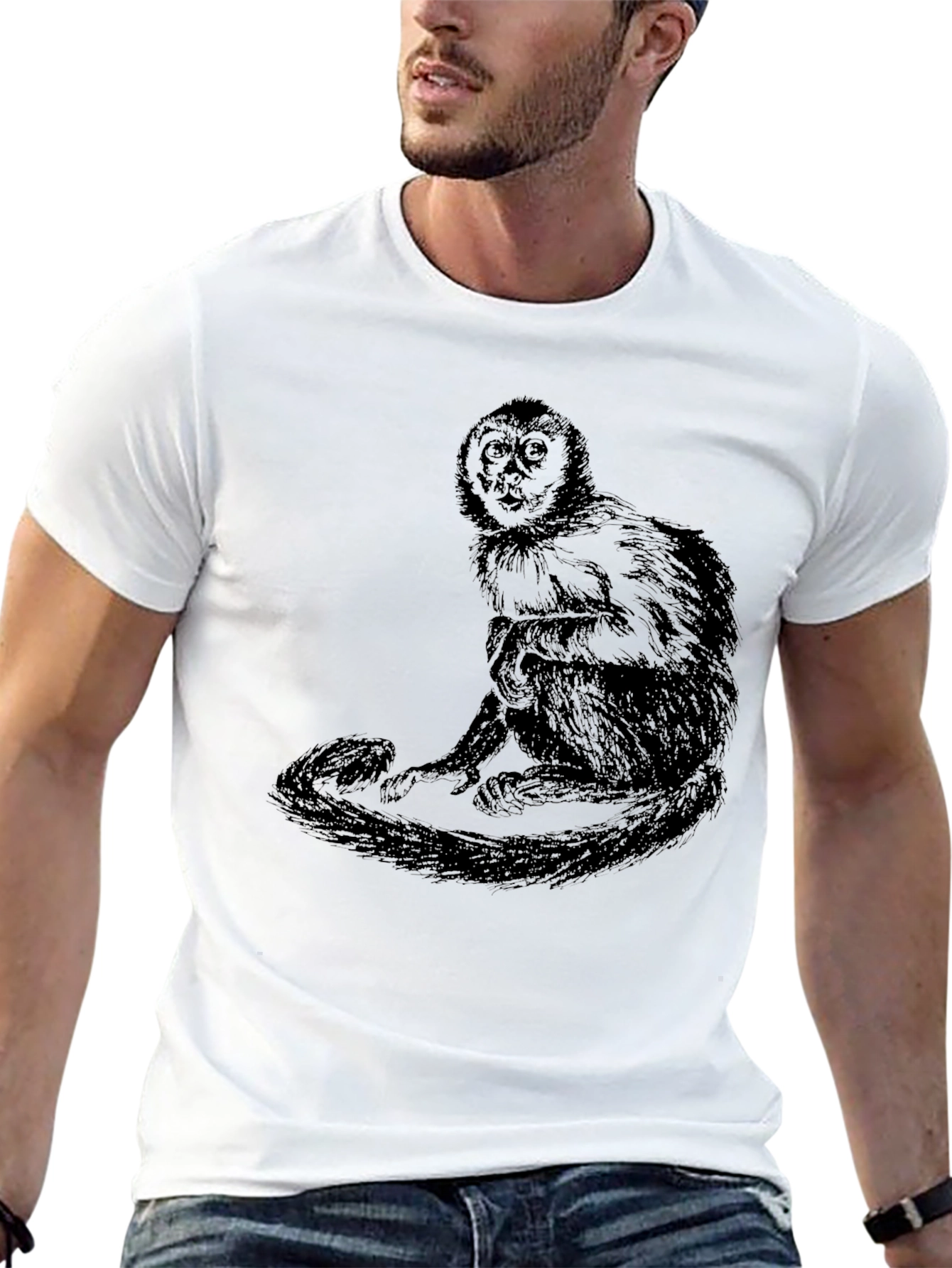 Black Monkey Graphic Black T-Shirt view 13