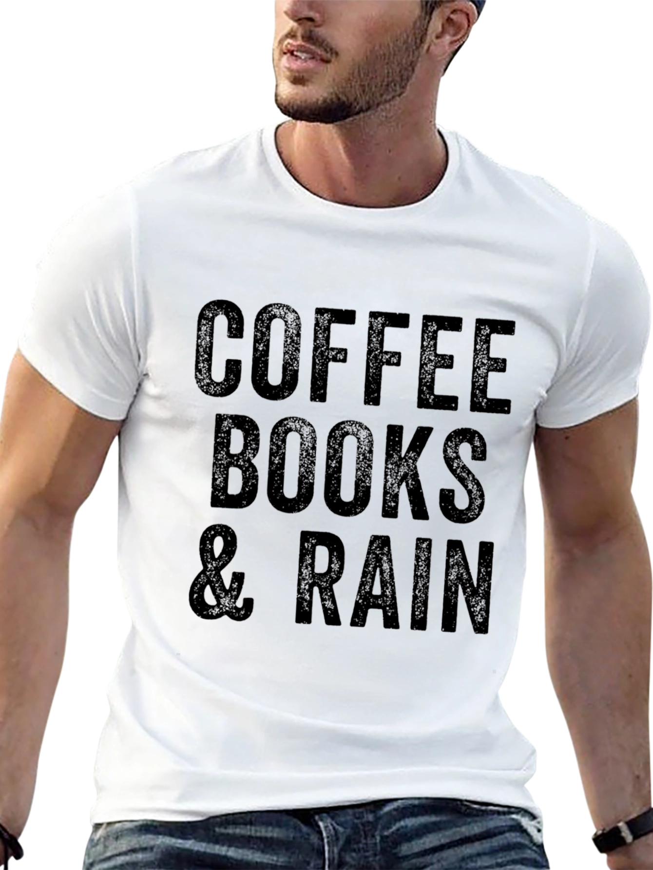 Black Coffee Books & Rain Graphic Tee view 13