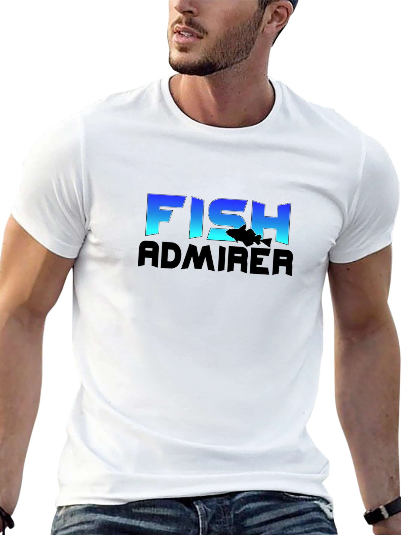 Black Fish Admirer Graphic Tee - Black Cotton Blend T-Shirt view 13