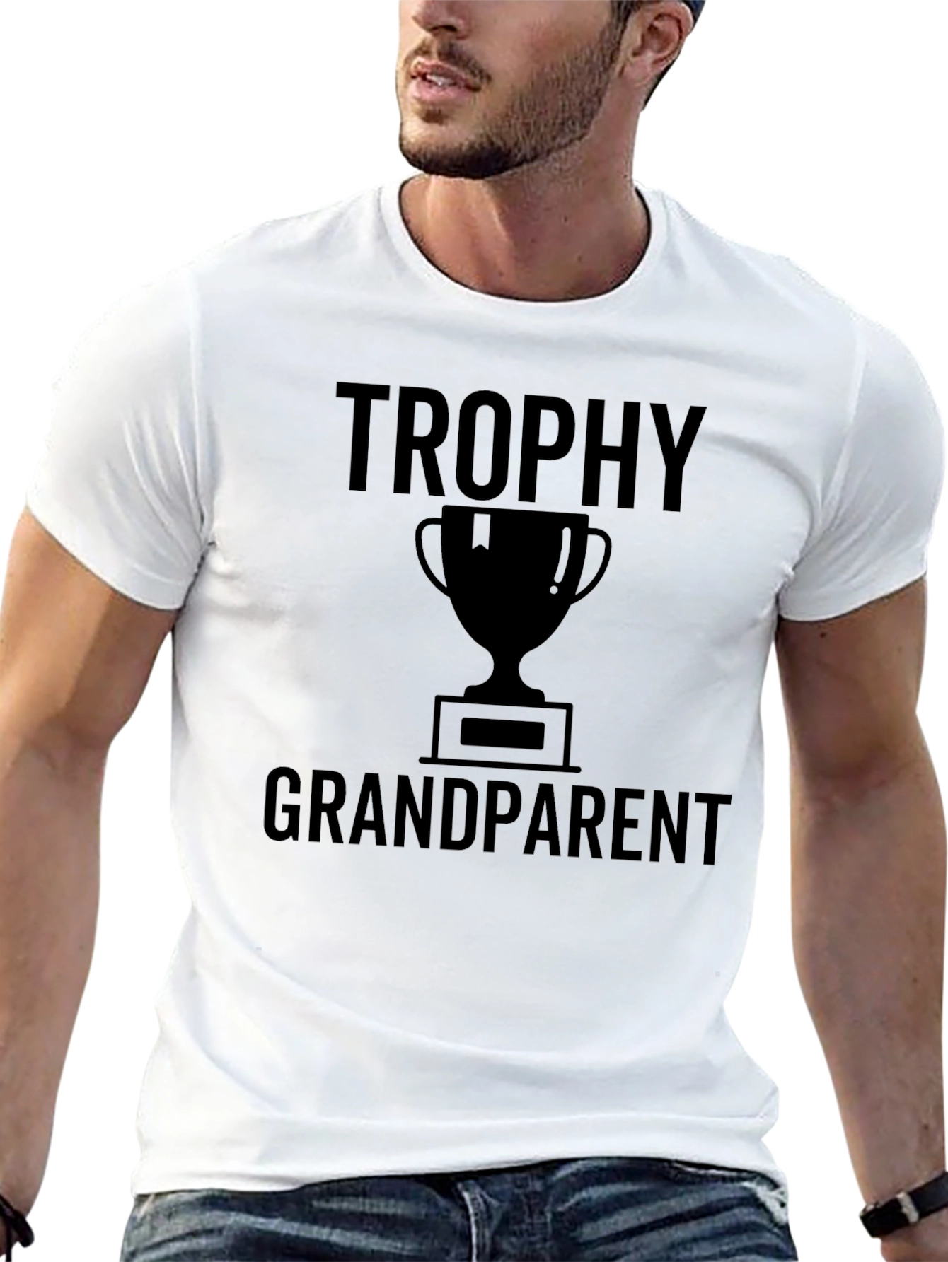 Black Trophy Grandparent Black T-Shirt view 13