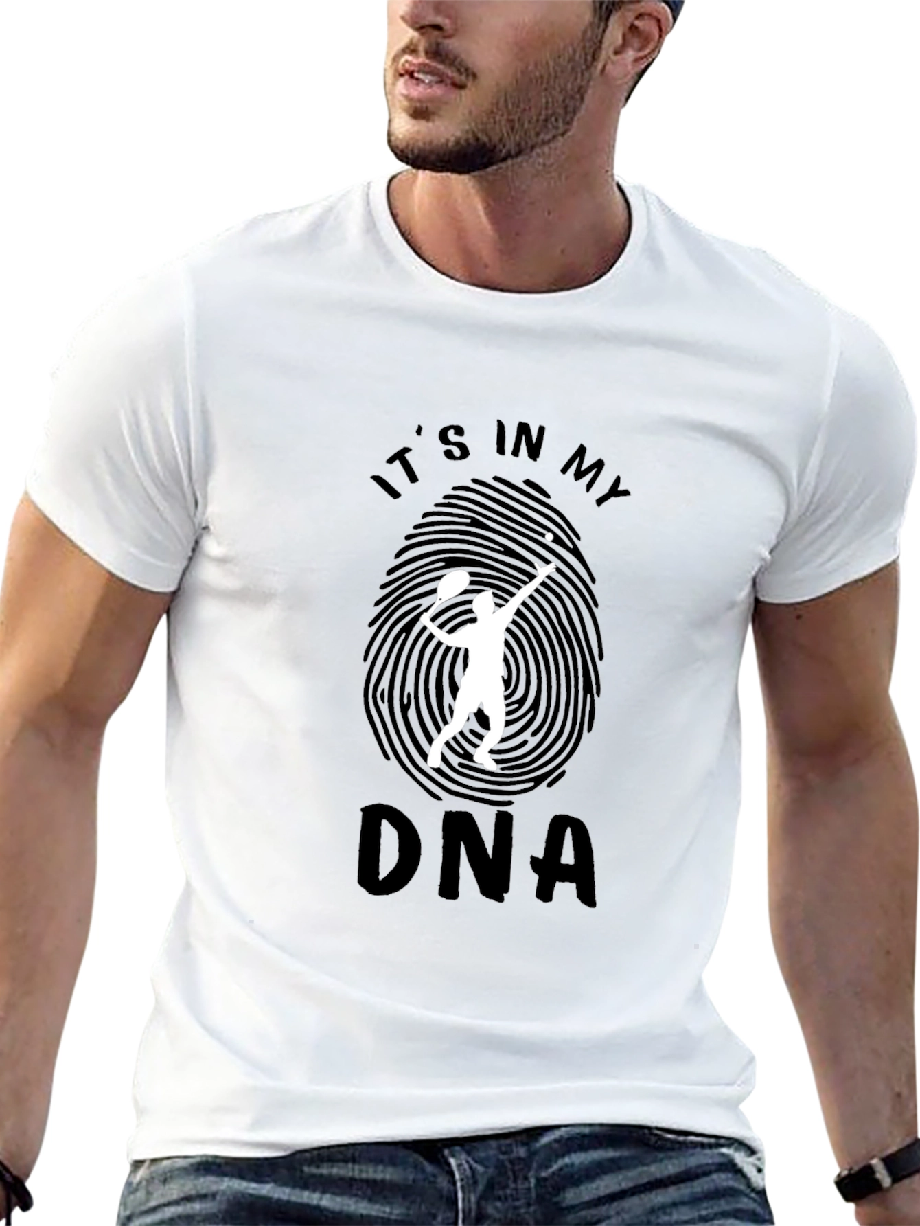 Tennis DNA Graphic Tee - Black Cotton T-Shirt - 13
