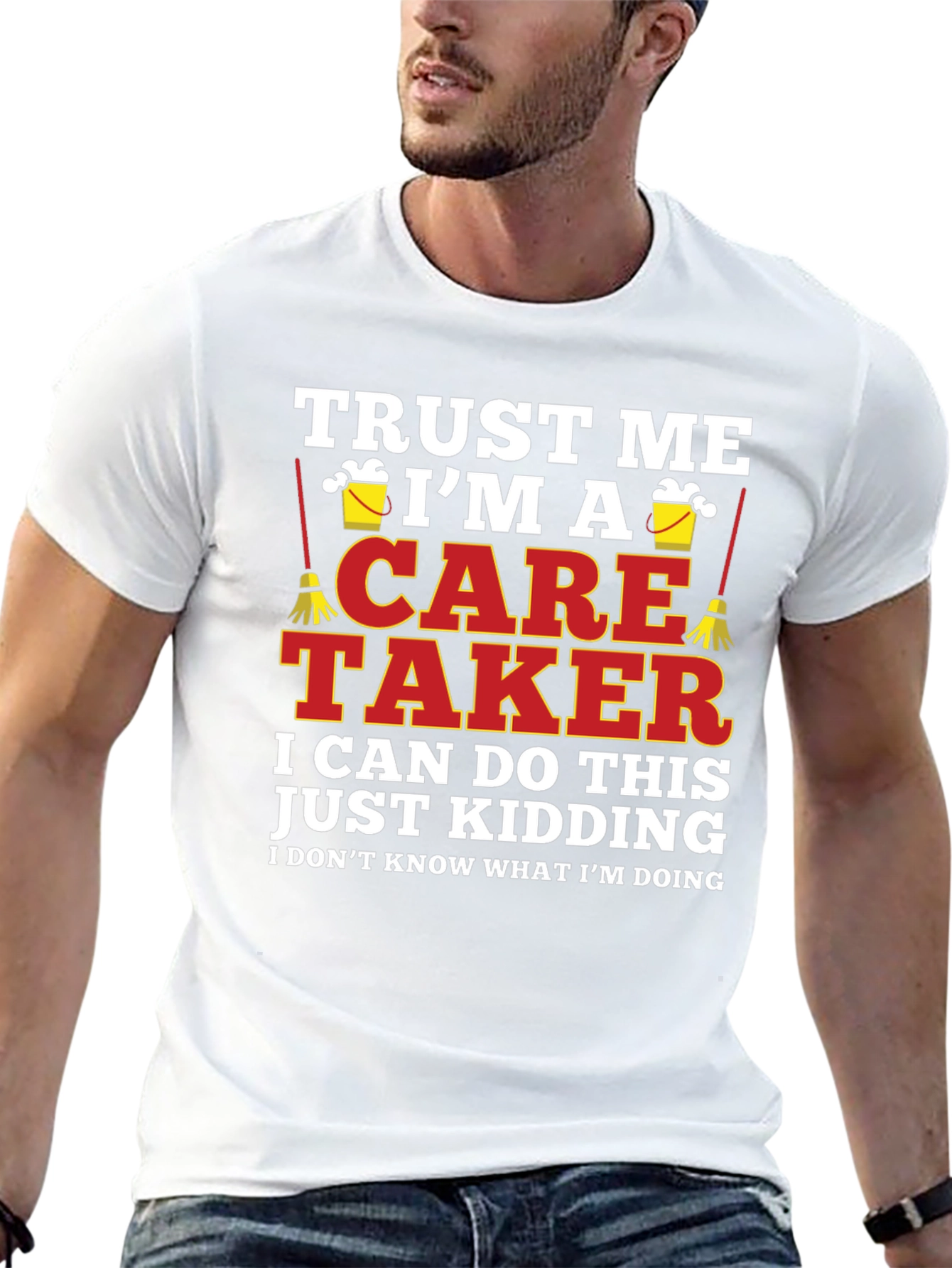 Black Funny Caretaker T-Shirt - Trust Me I'm A Caretaker view 13