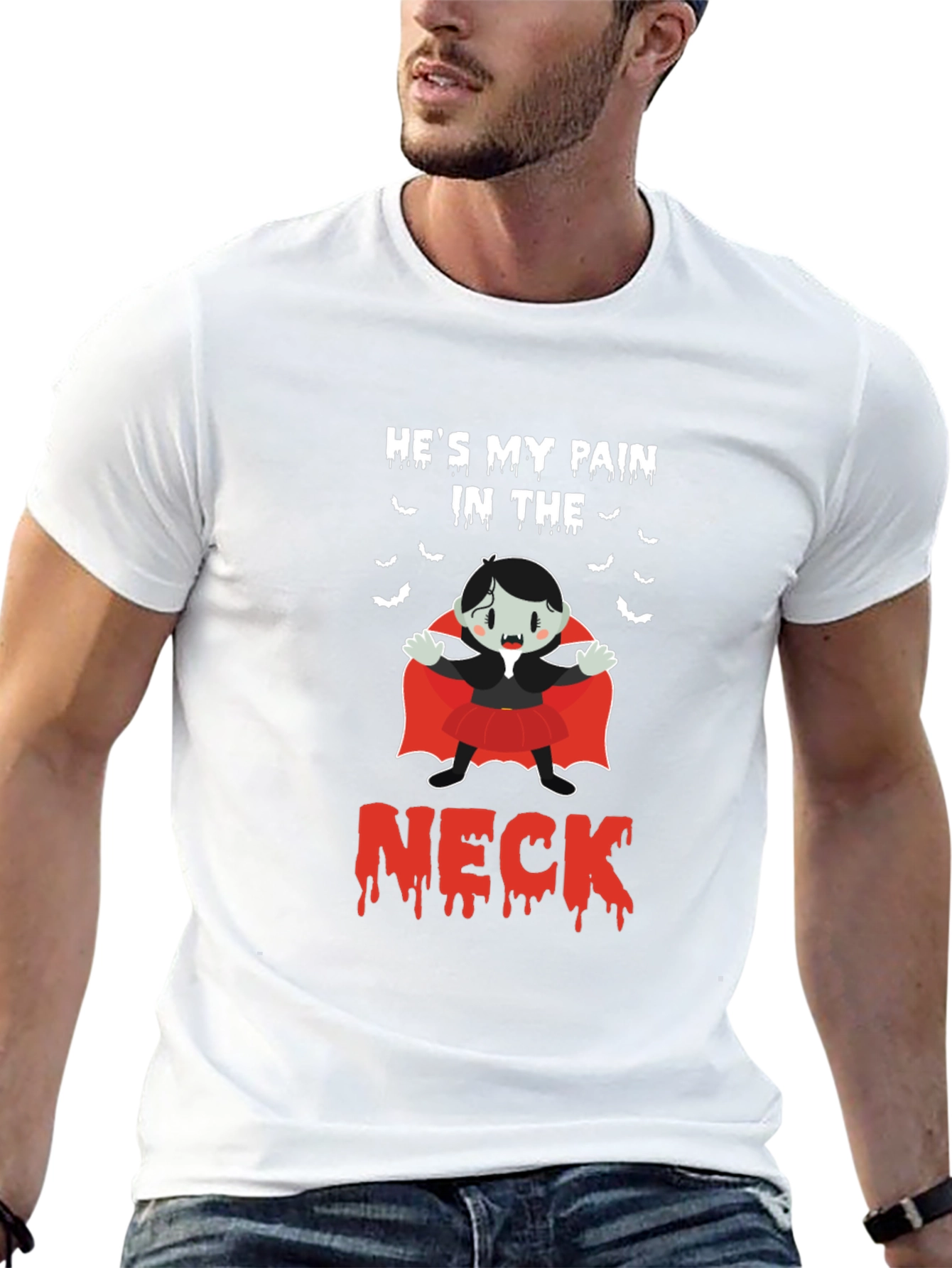 Black He's My Pain in the Neck Vampire Graphic Tee view 13
