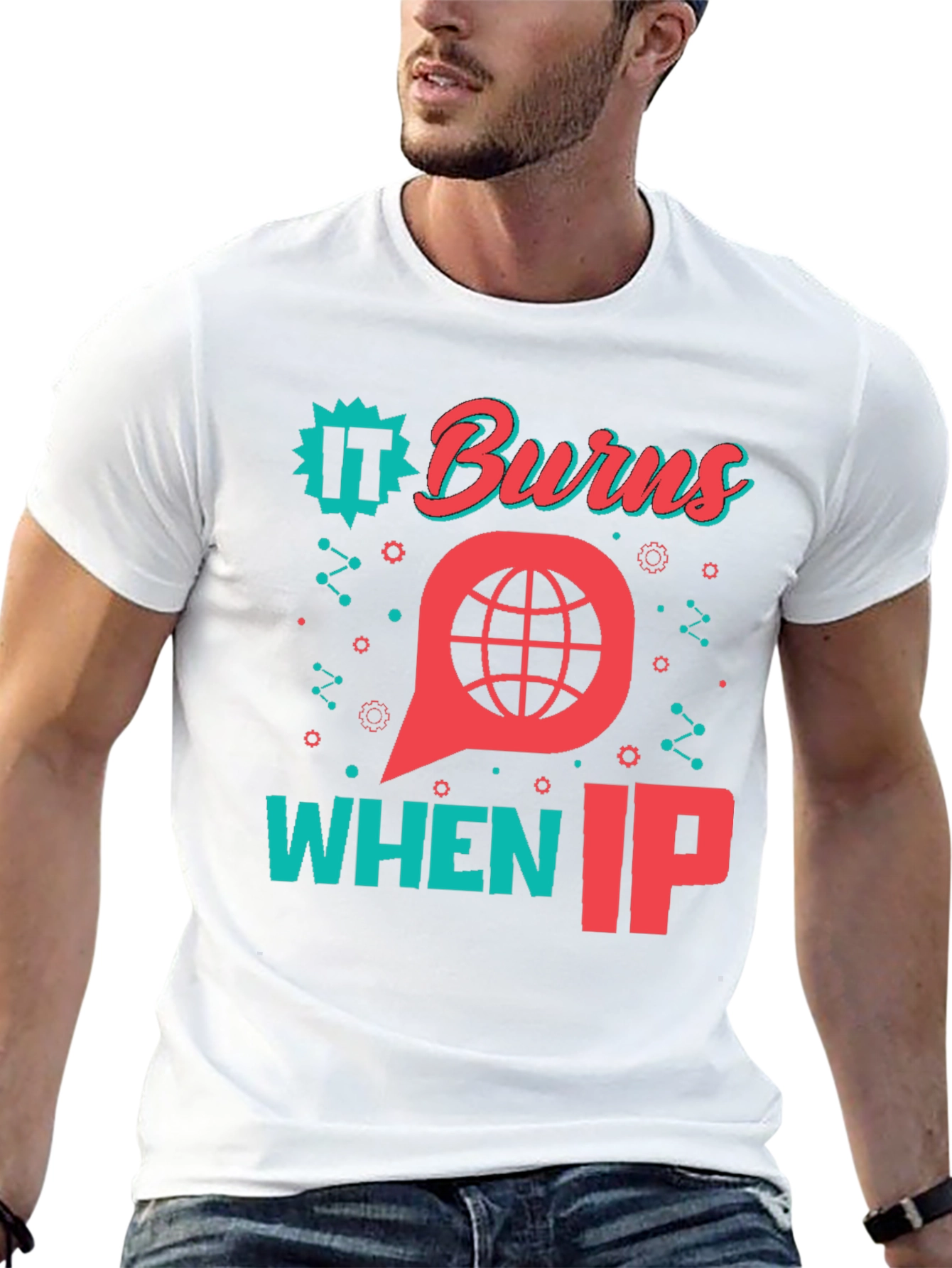 Black It Burns When IP T-Shirt - Funny Tech Geek Tee view 13