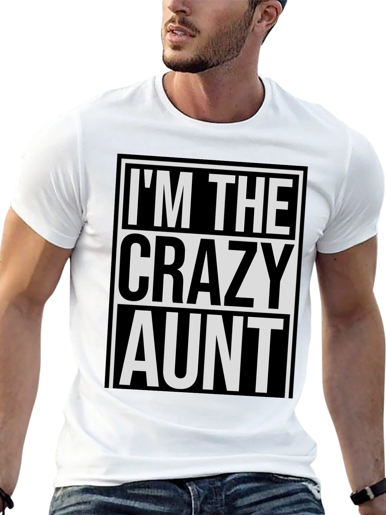 Black I'm The Crazy Aunt T-Shirt - Novelty Graphic Tee view 13
