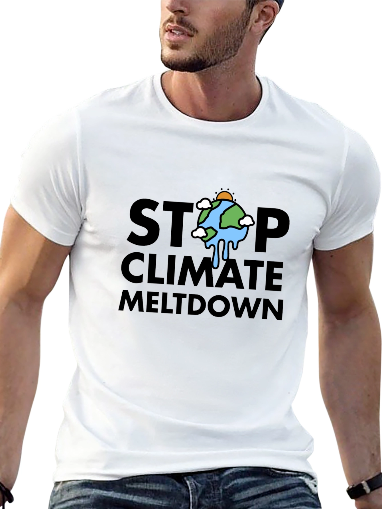 Black Stop Climate Meltdown T-Shirt view 13