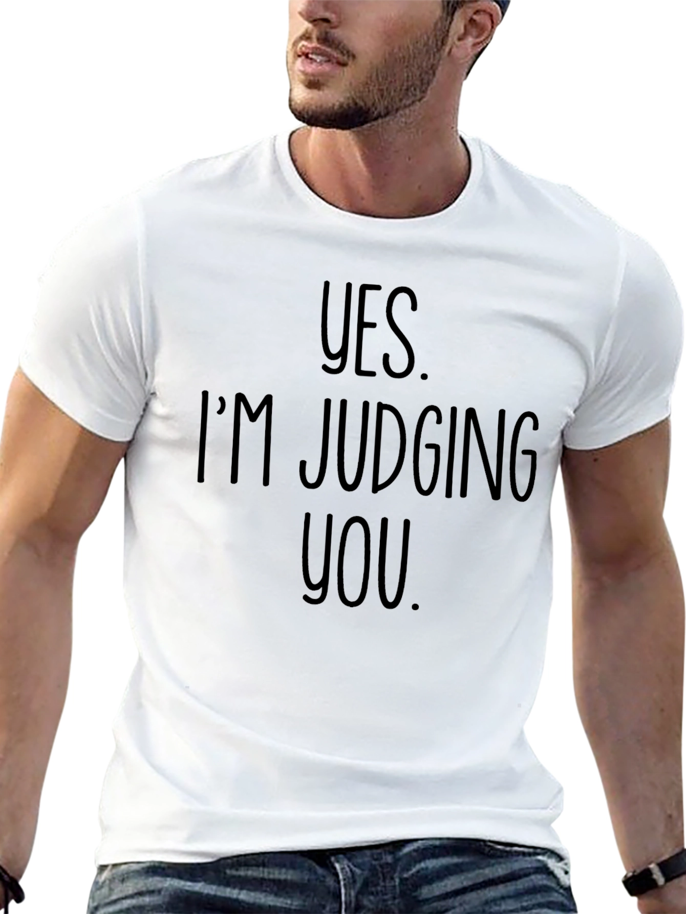 Black Yes, I'm Judging You Graphic Tee view 13