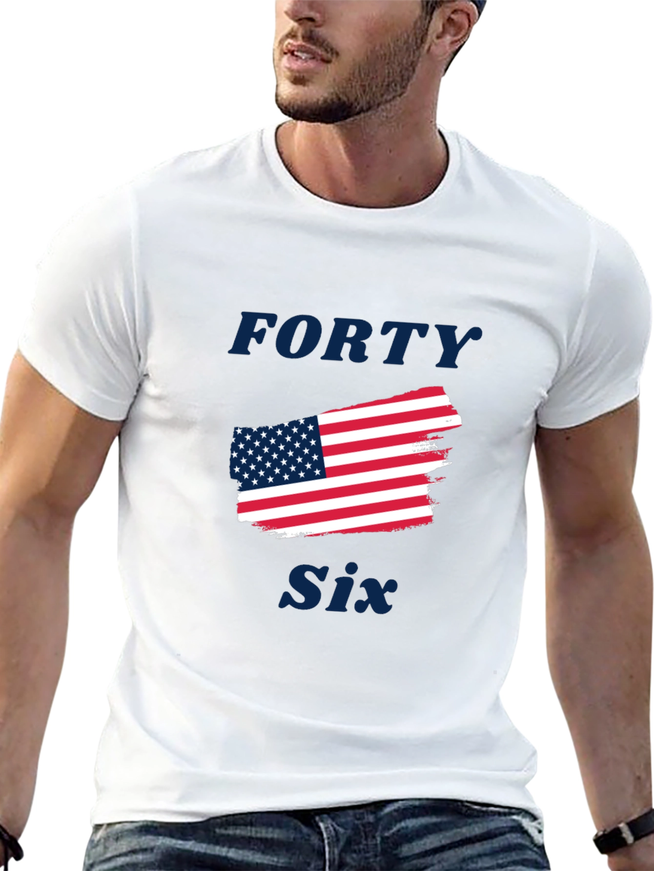 Black Forty Six American Flag Graphic Tee view 13