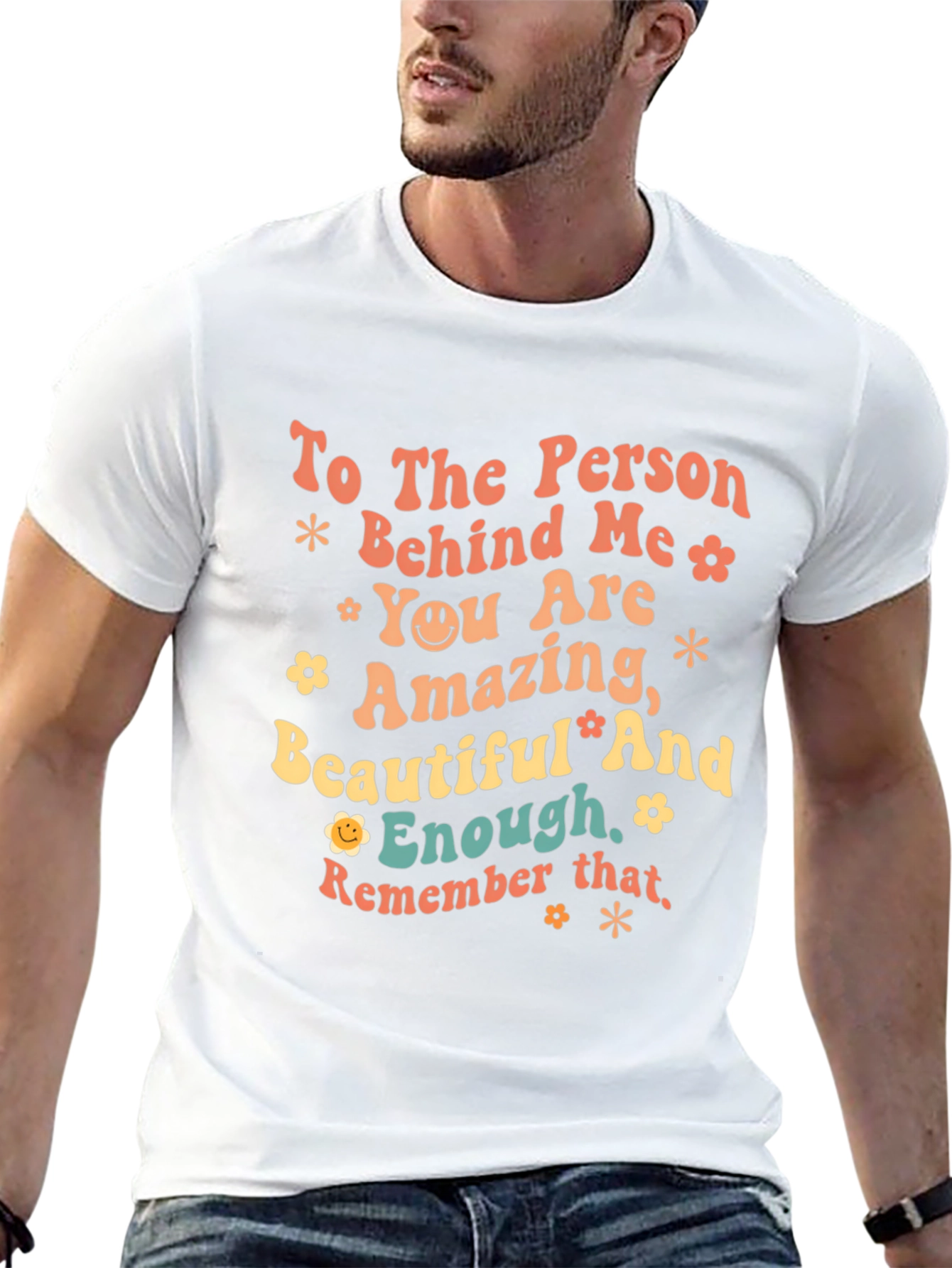 Black Inspirational Graphic T-Shirt - To the Person Behind Me view 13