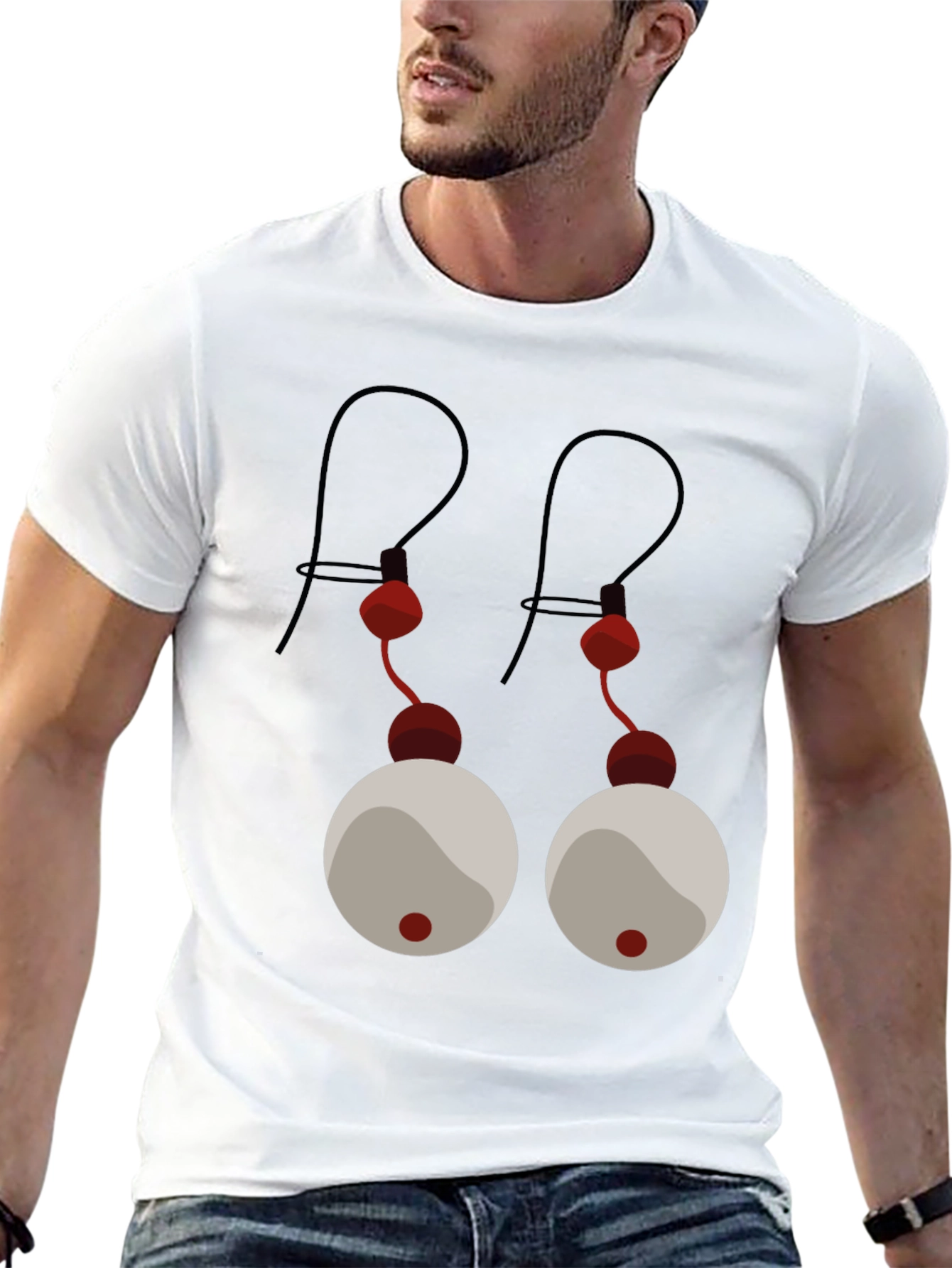 Black Novelty 'Eyes' Graphic T-Shirt - Black Cotton Tee view 13