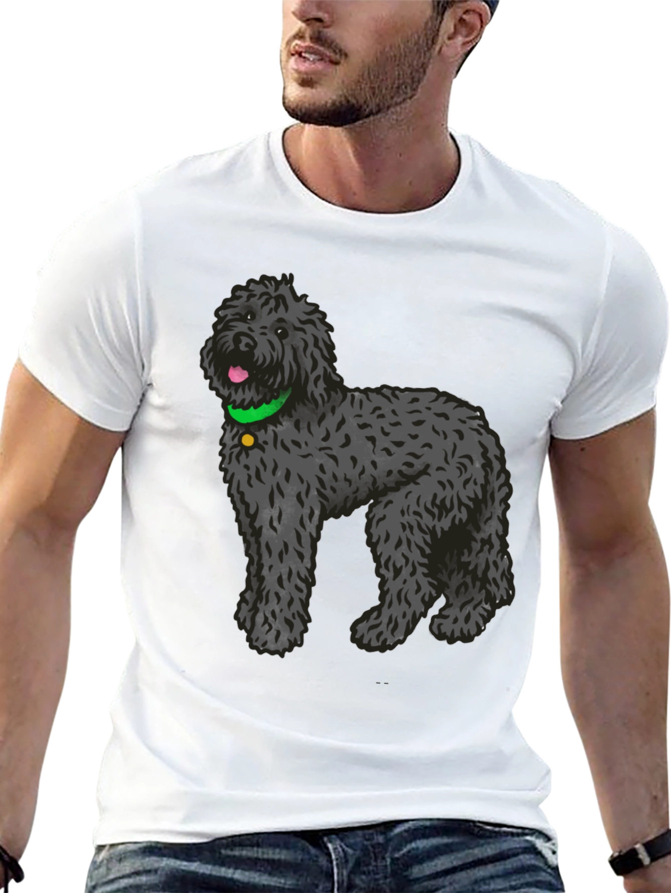 Black Dog Lover Tee - Black Portuguese Water Dog Graphic T-Shirt view 13