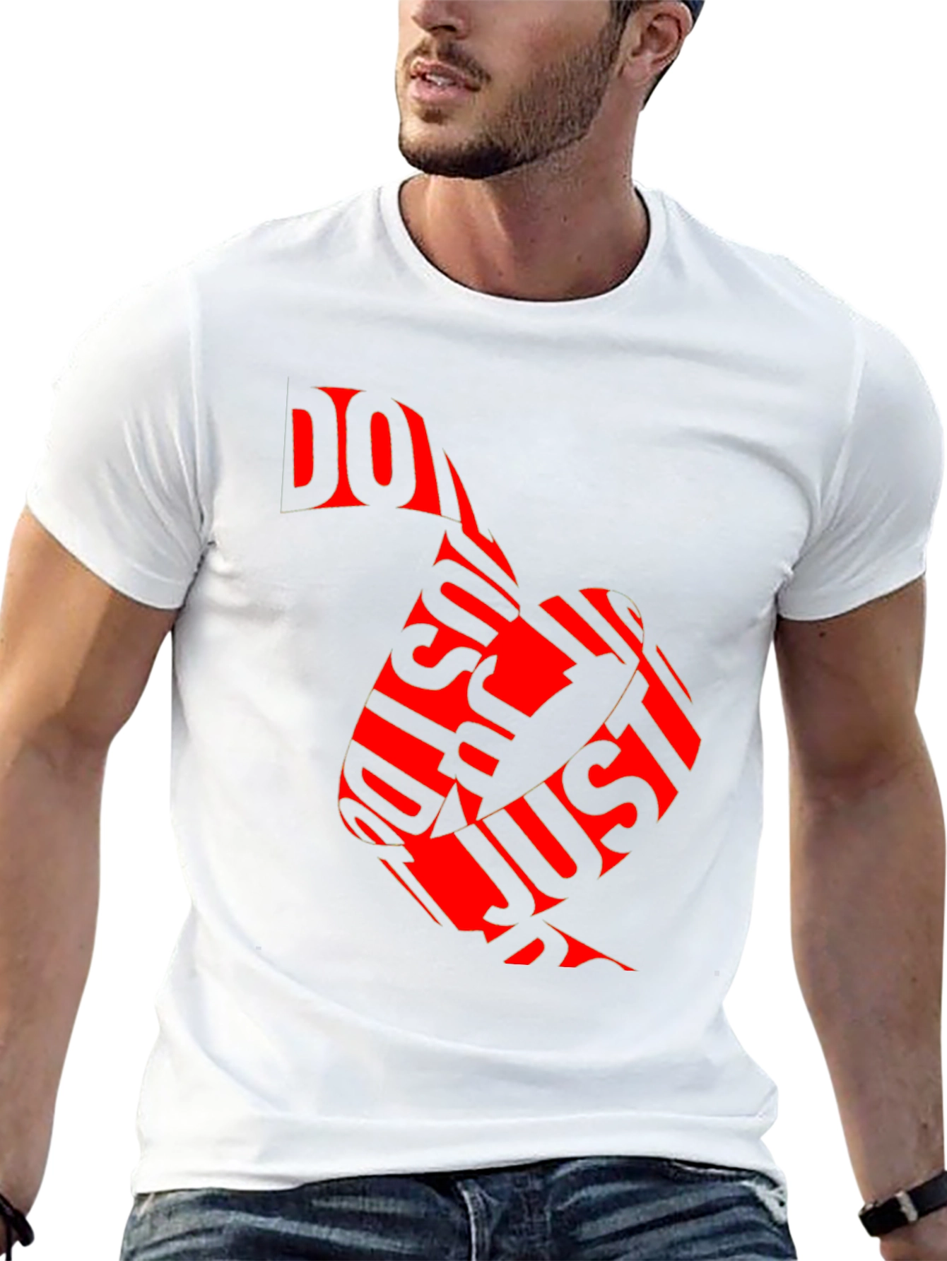 Black Just Do It Red Graphic Print Black T-Shirt view 13