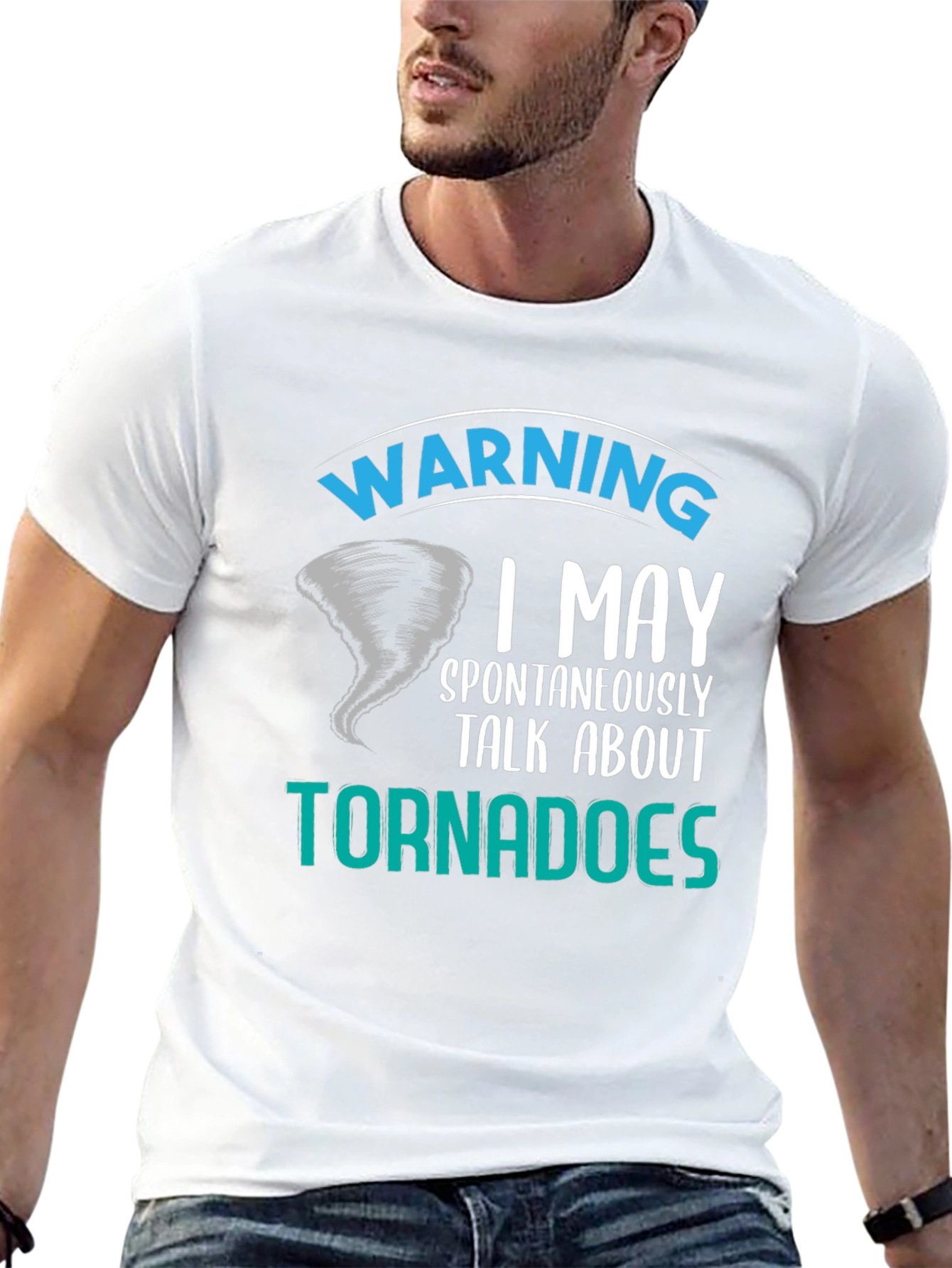 Black Warning Tornadoes Men's T-Shirt view 13