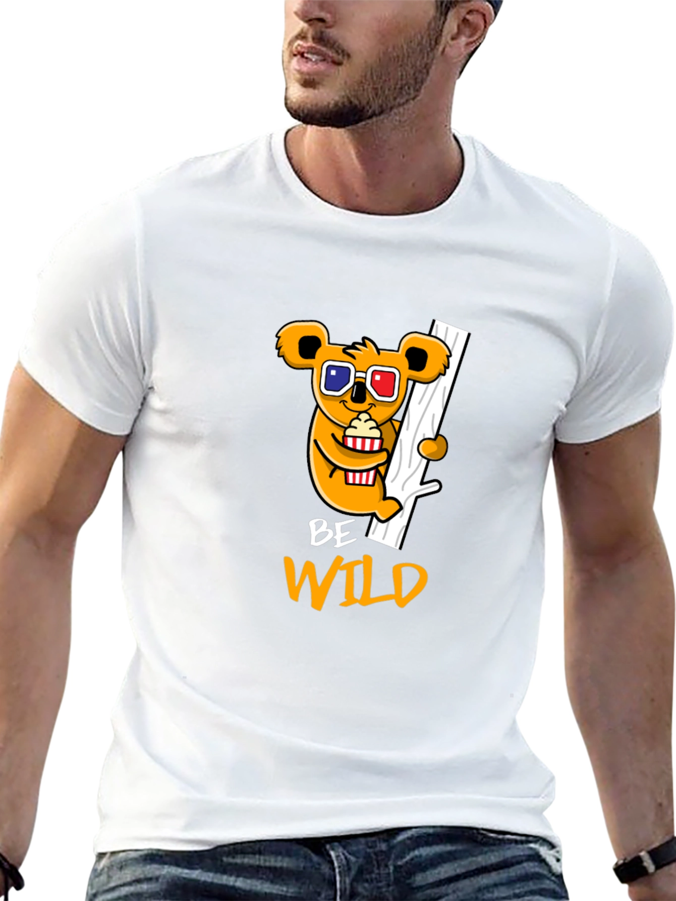 Black Be Wild Graphic Tee - Koala Bear Design view 13