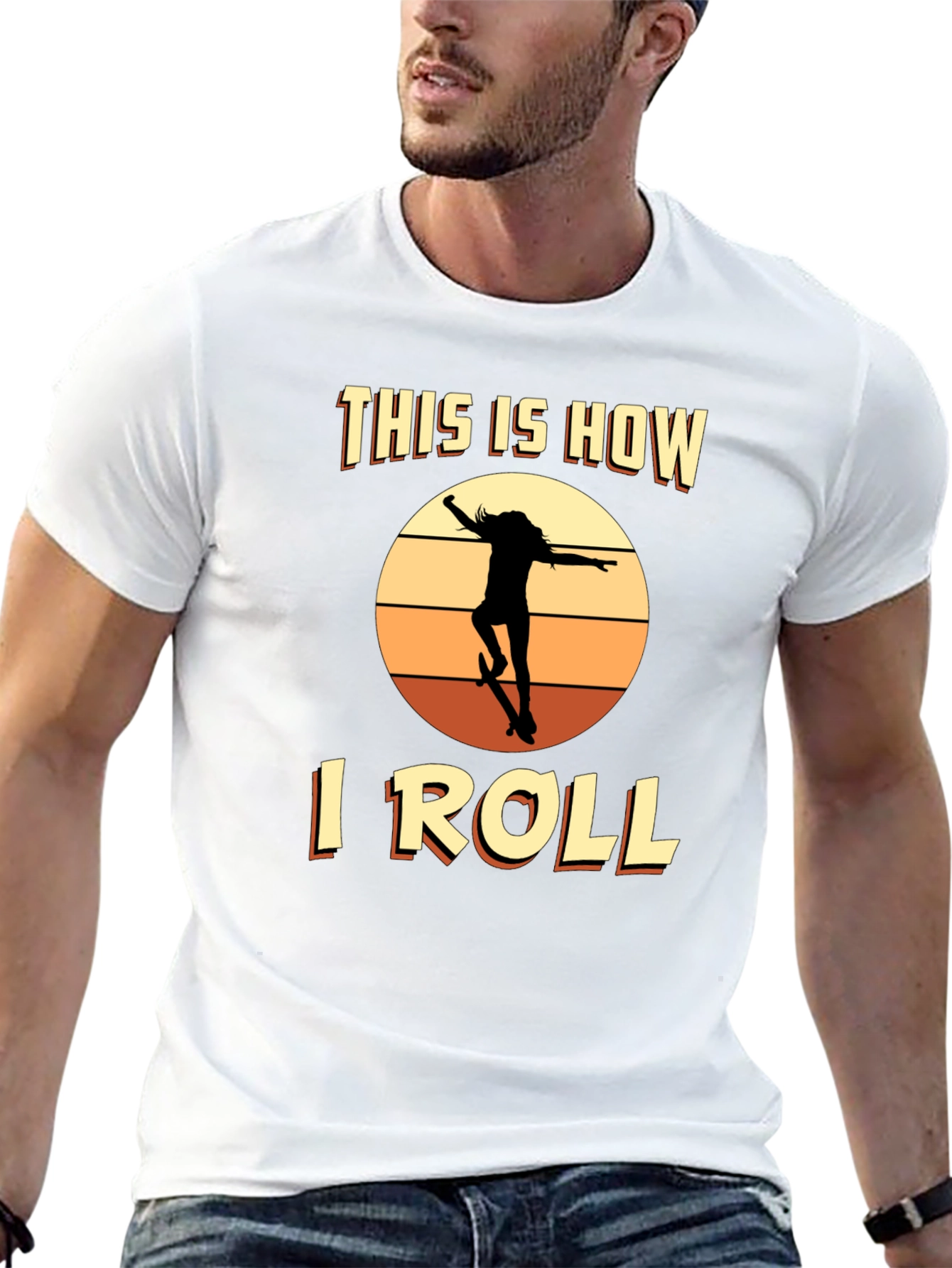 Black This is How I Roll Skateboard T-Shirt view 13