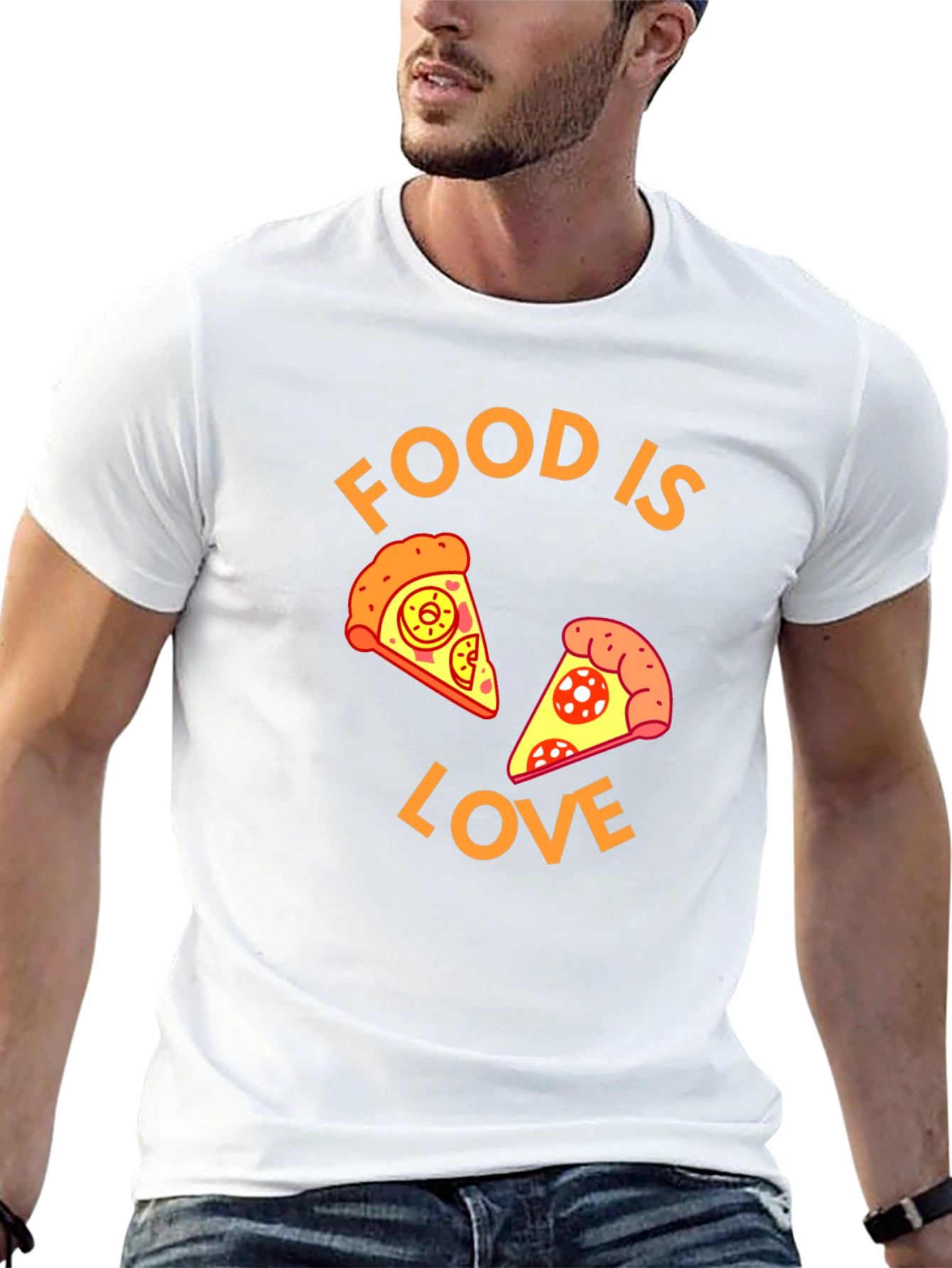 Black Food is Love Pizza Graphic Tee view 13