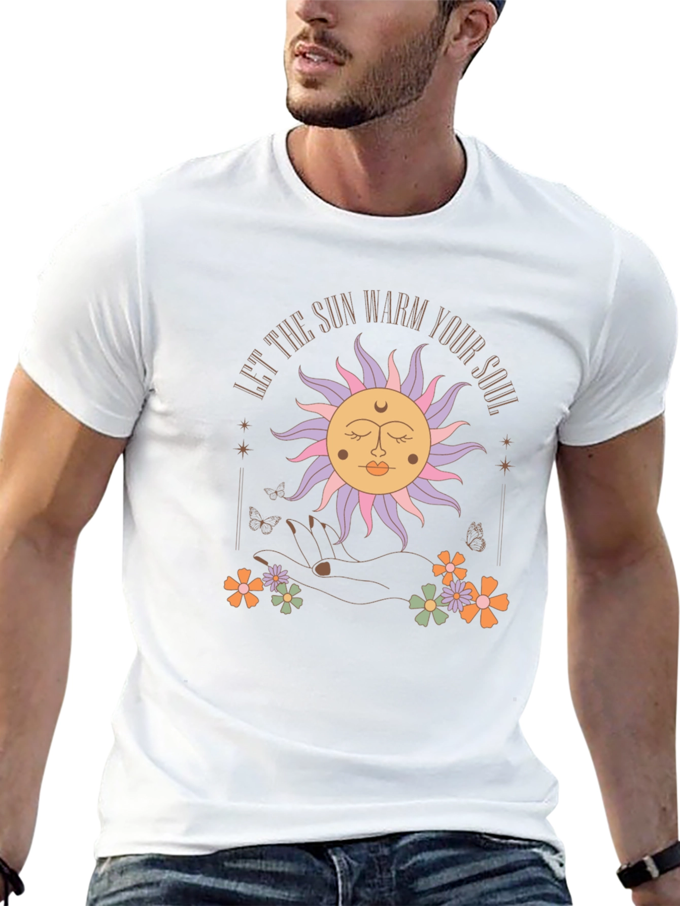 Black Boho Sun Graphic Tee - "Warm Your Soul" view 13