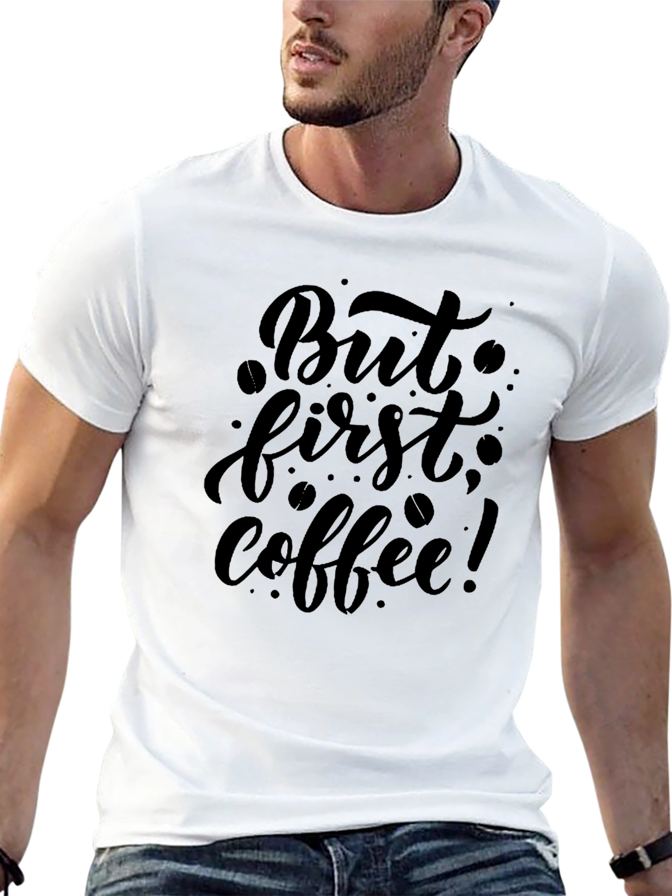 Black But First Coffee T-Shirt - Black Cotton Tee view 13