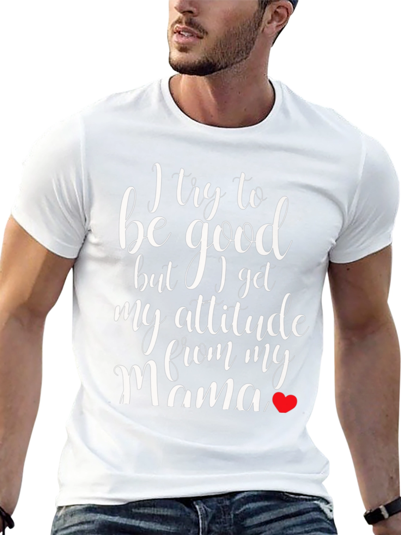 Black Funny Mama's Attitude Black T-Shirt view 13