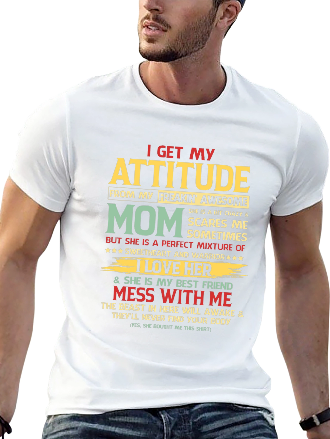 Black I Get My Attitude From My Mom Graphic T-Shirt view 13
