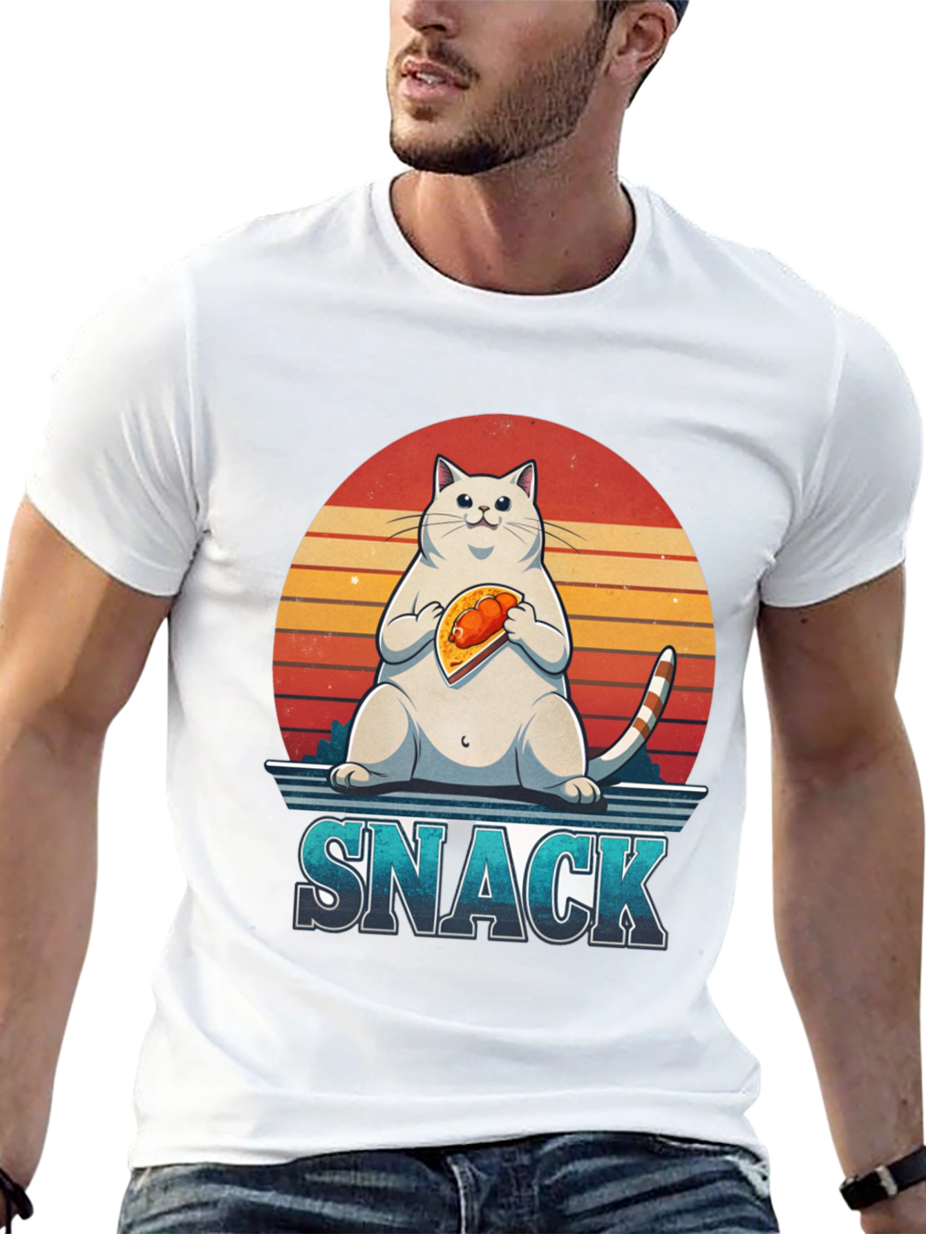 Black Cat Snack Graphic T-Shirt view 13