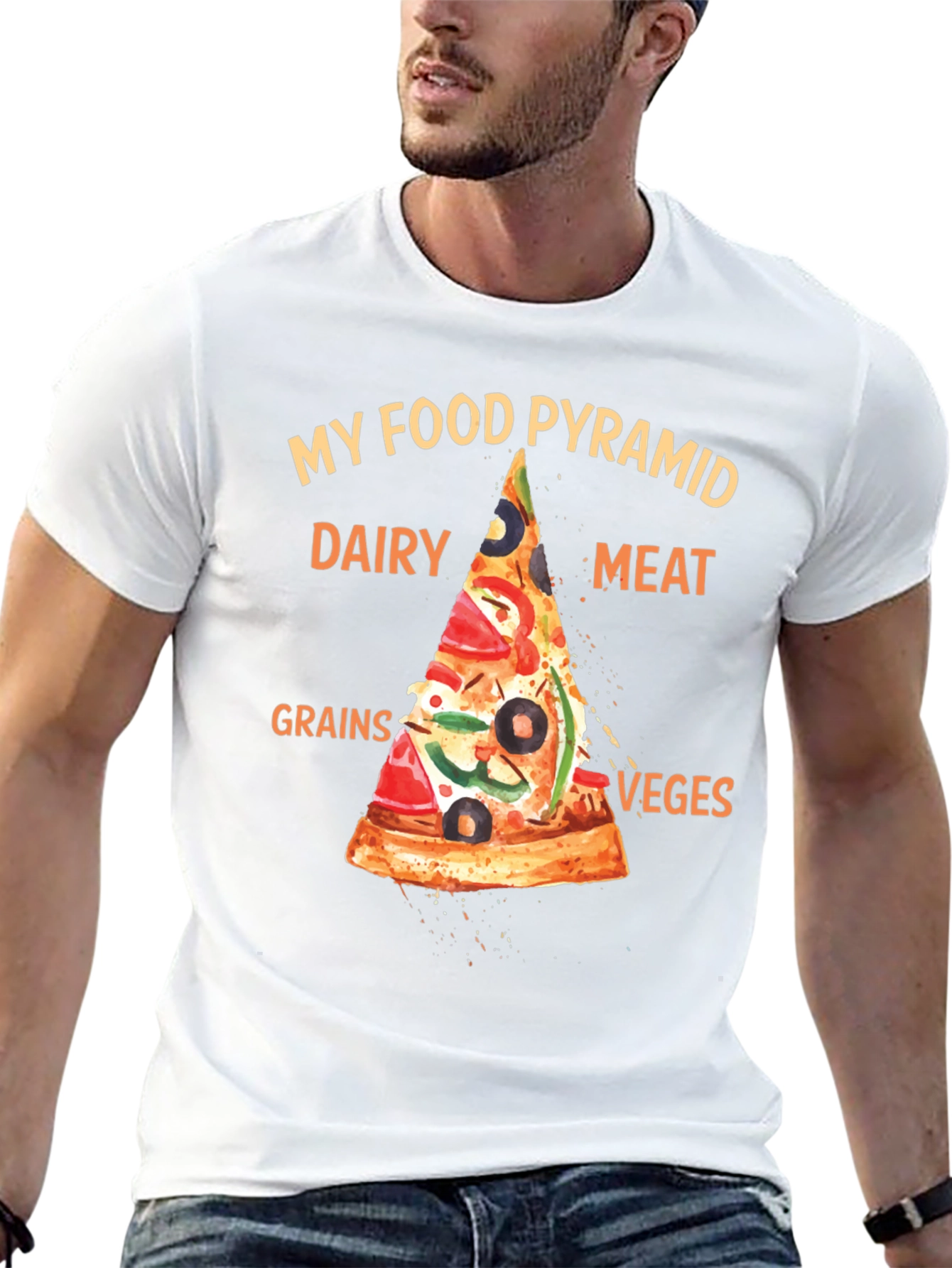 Pizza Food Pyramid T-Shirt - Funny Foodie Tee - 13