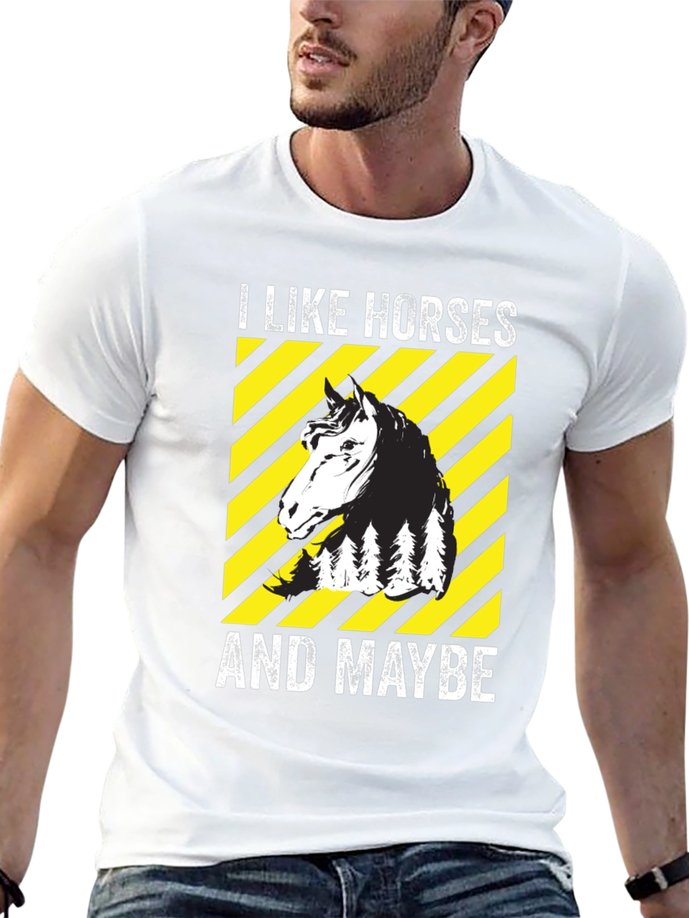 Black I Like Horses And Maybe T-Shirt view 13