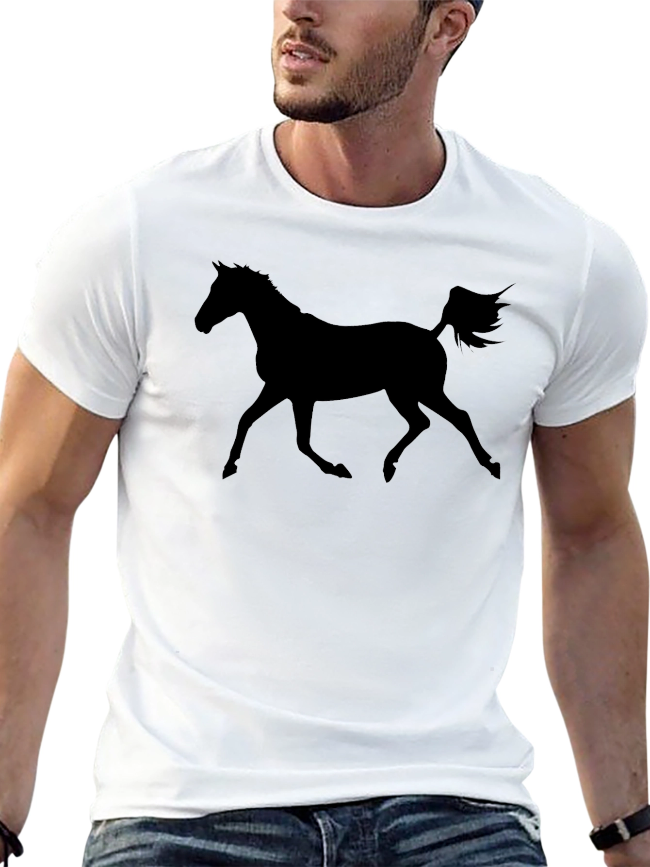 Black Black Horse Silhouette T-Shirt view 13