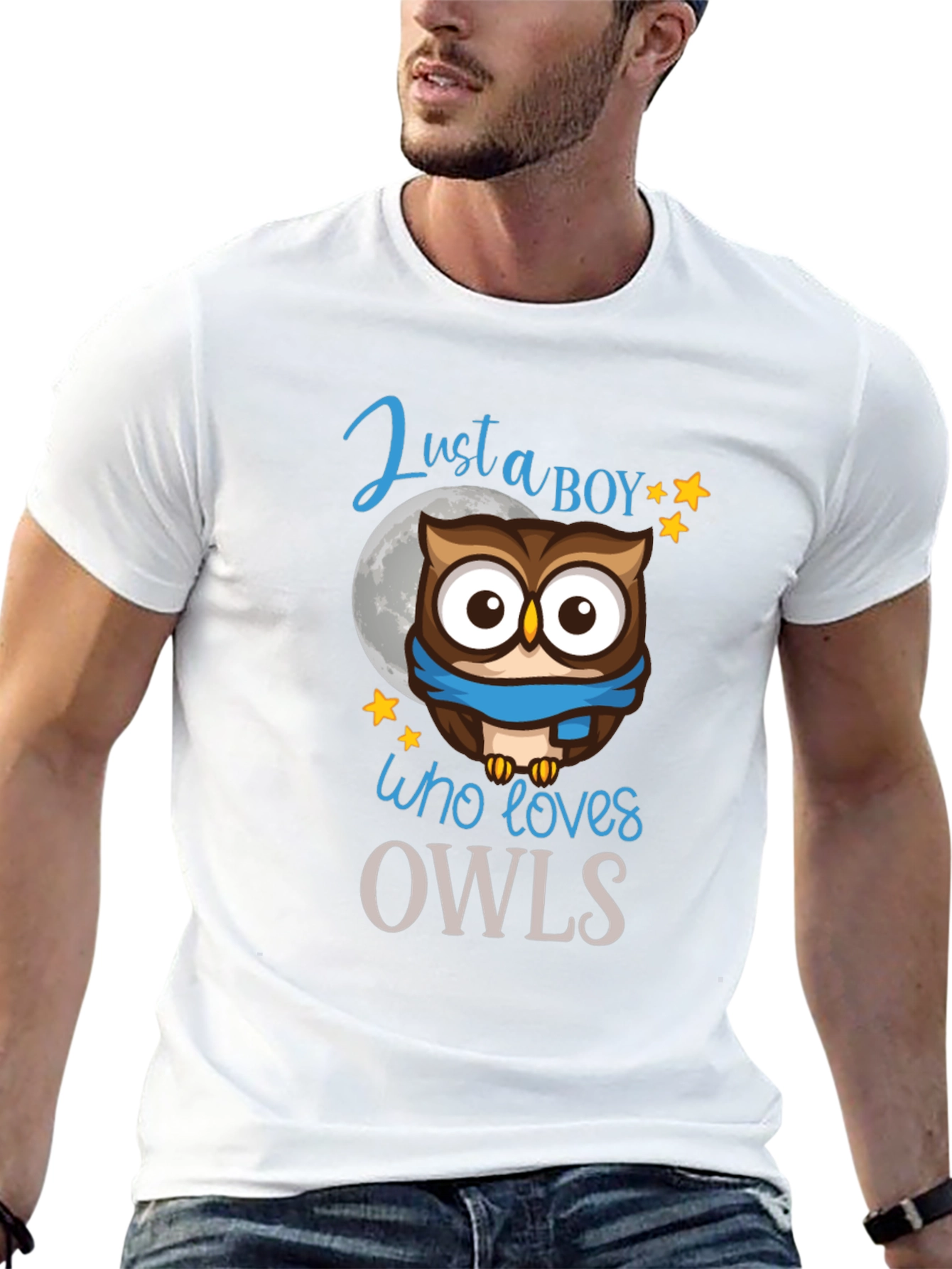 Black Just a Boy Who Loves Owls T-Shirt view 13