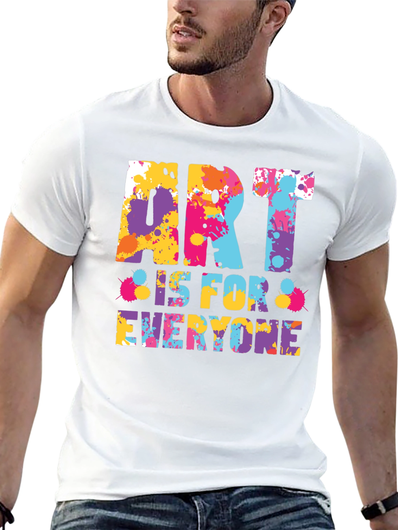 Black Art is For Everyone T-Shirt - Colorful Paint Splatter Design view 13