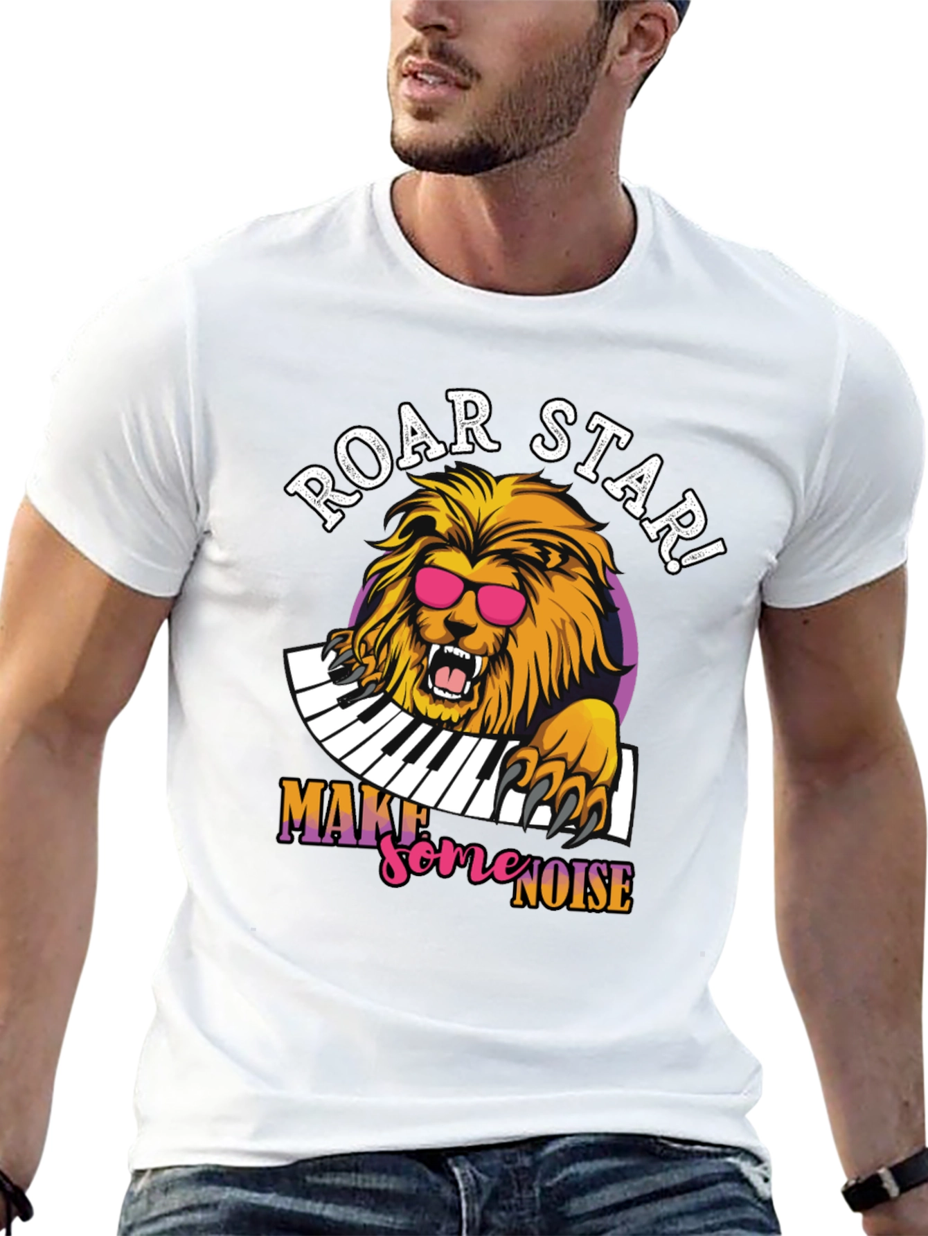 Black Roar Star Lion Graphic Tee - Rock Your Style! view 13