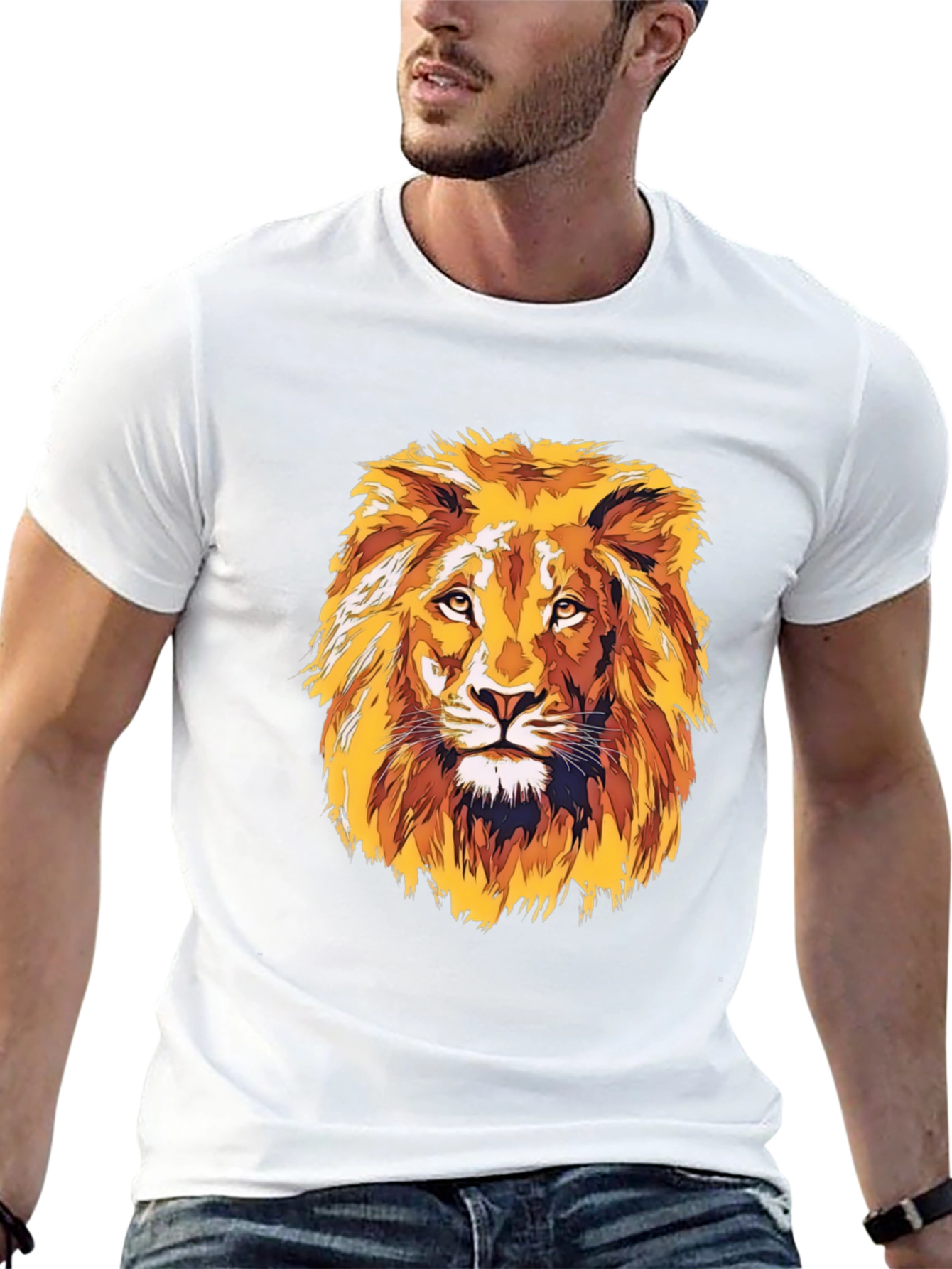 Black Lion Graphic T-Shirt - Bold Artistic Print view 13