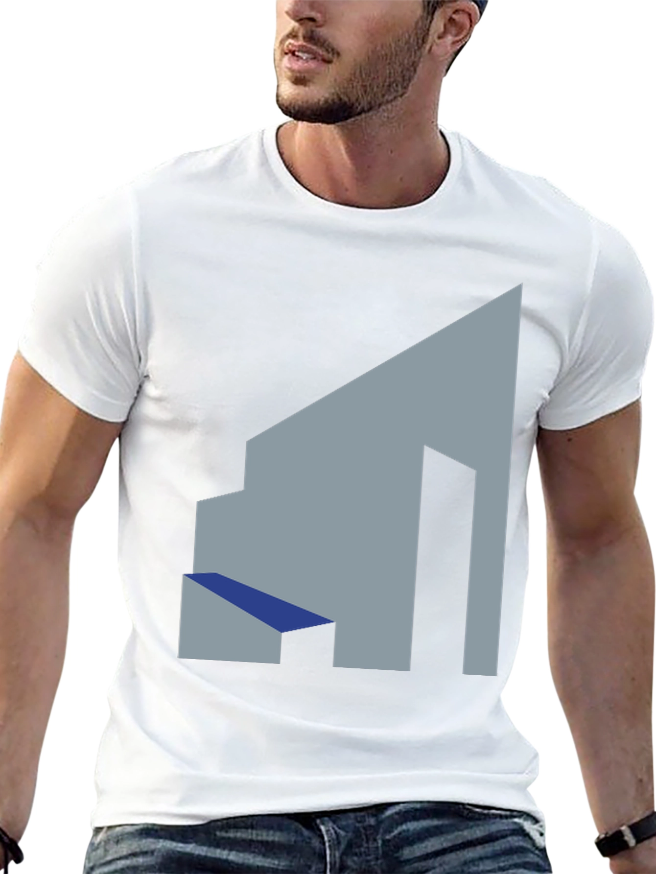 Black Abstract Building Graphic Tee - Modern Style view 13
