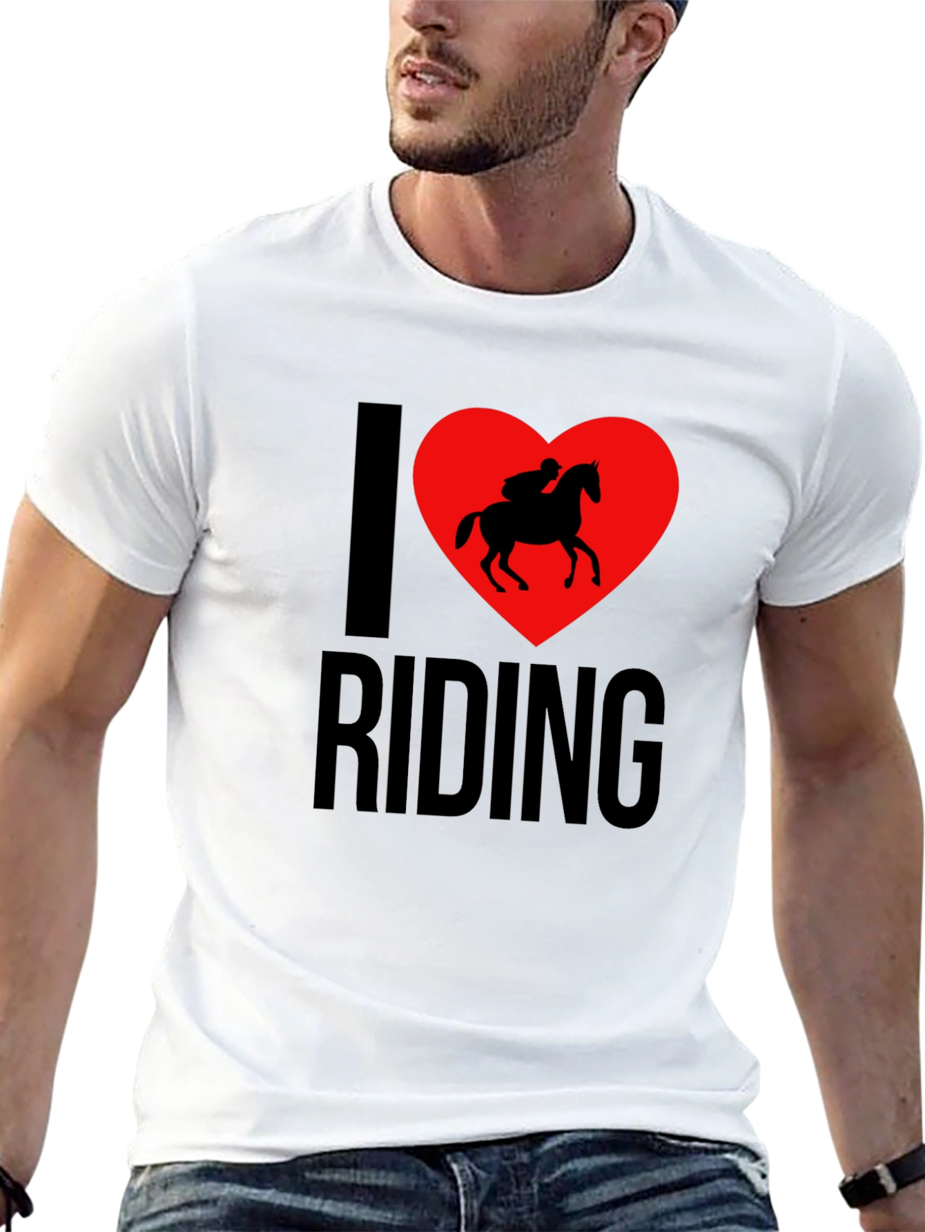 Black I Love Riding T-Shirt - Horseback Riding Tee view 13