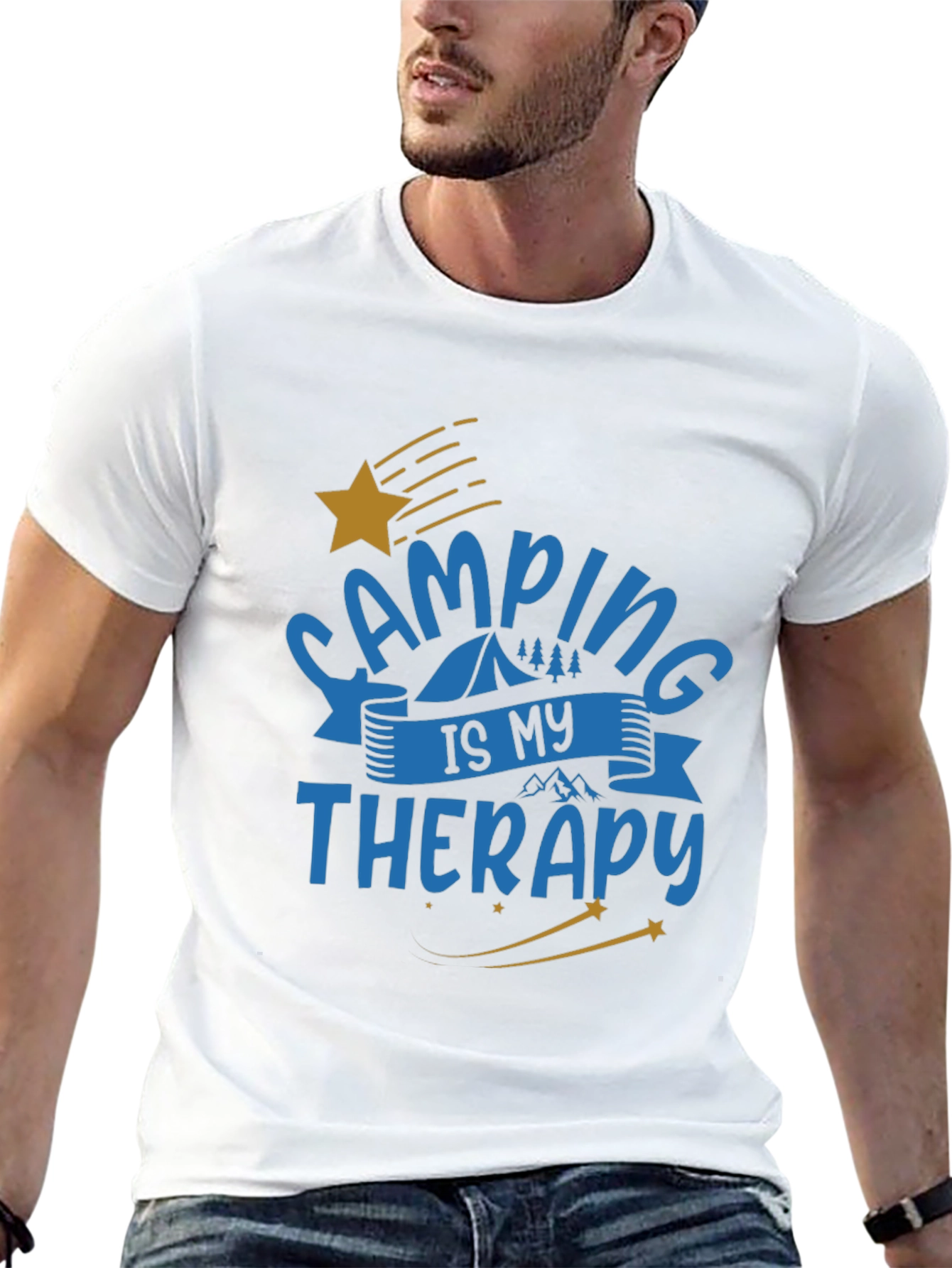 Black Camping is My Therapy Graphic T-Shirt view 13