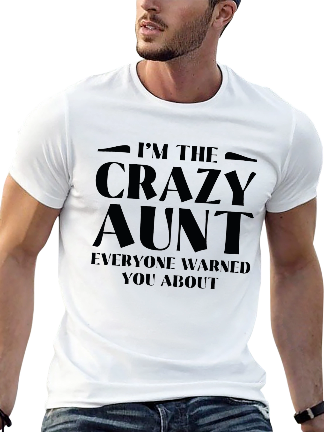 Black Crazy Aunt Graphic T-Shirt - Funny Auntie Tee view 13