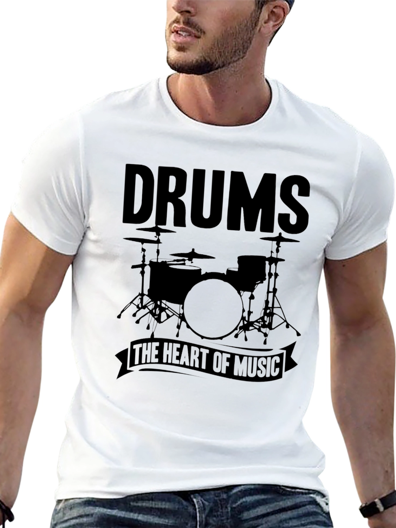 Black Drums: The Heart of Music - Black T-Shirt view 13