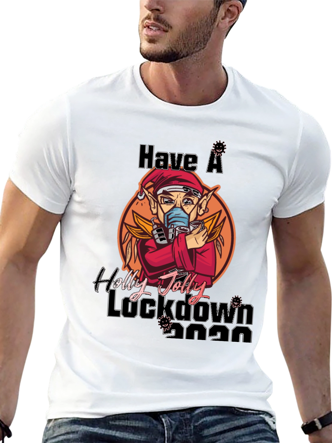 Black Have a Holly Jolly Lockdown 2020 T-Shirt view 13