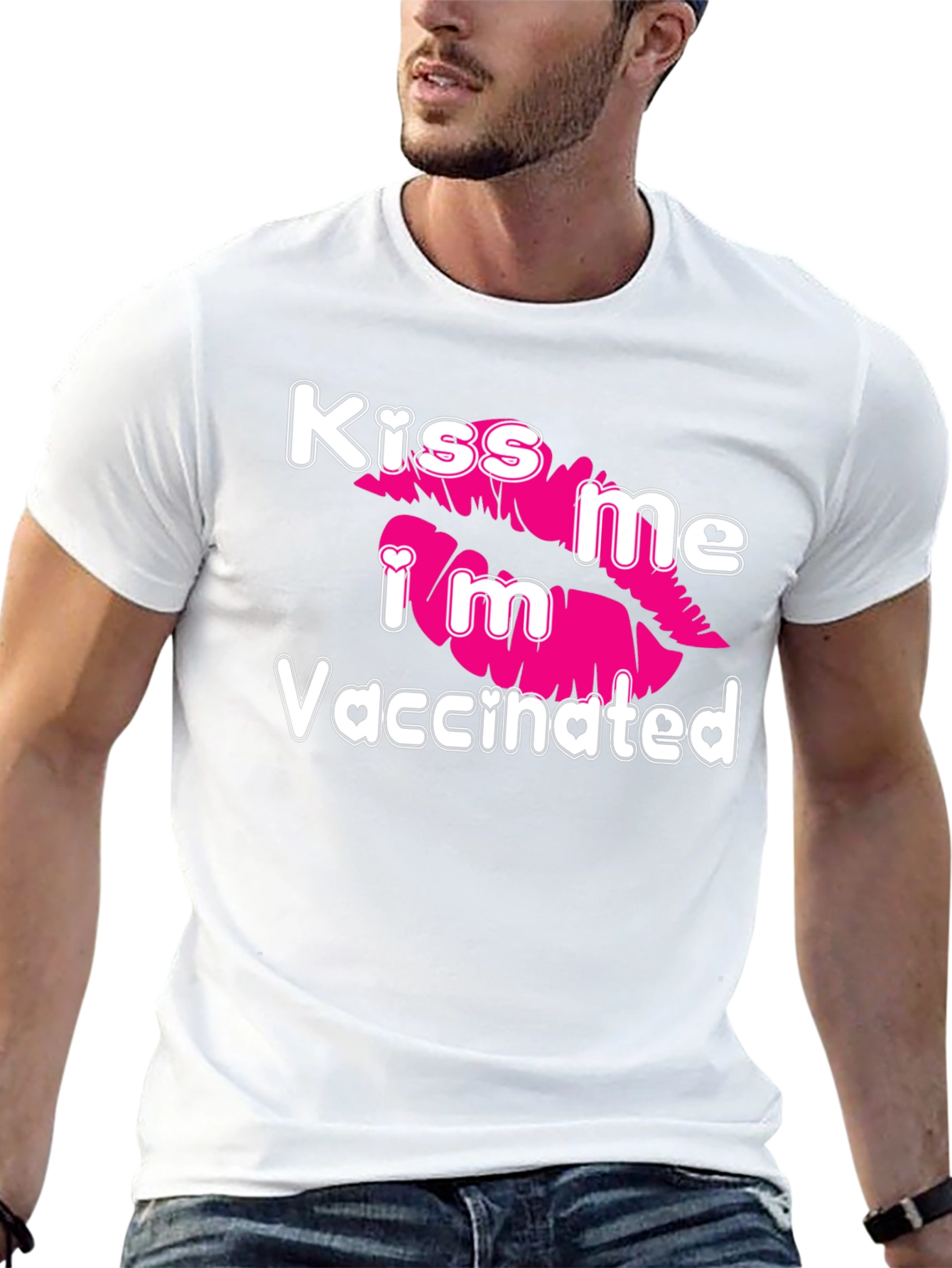 Black Kiss Me I'm Vaccinated T-Shirt view 13