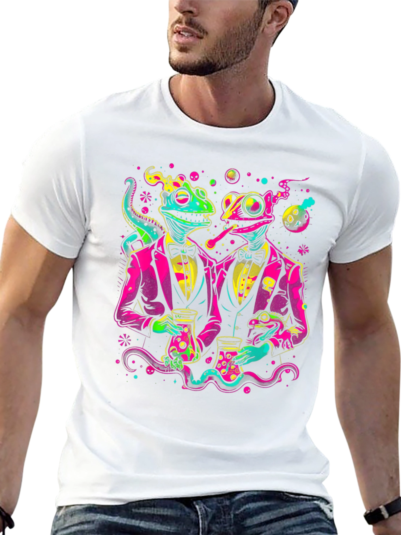 Black Lizard Tuxedo T-Shirt - Funky Reptile Design view 13
