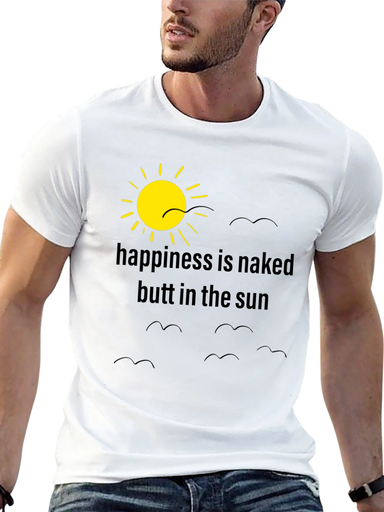 Black Happiness is Naked Butt in the Sun T-Shirt view 13