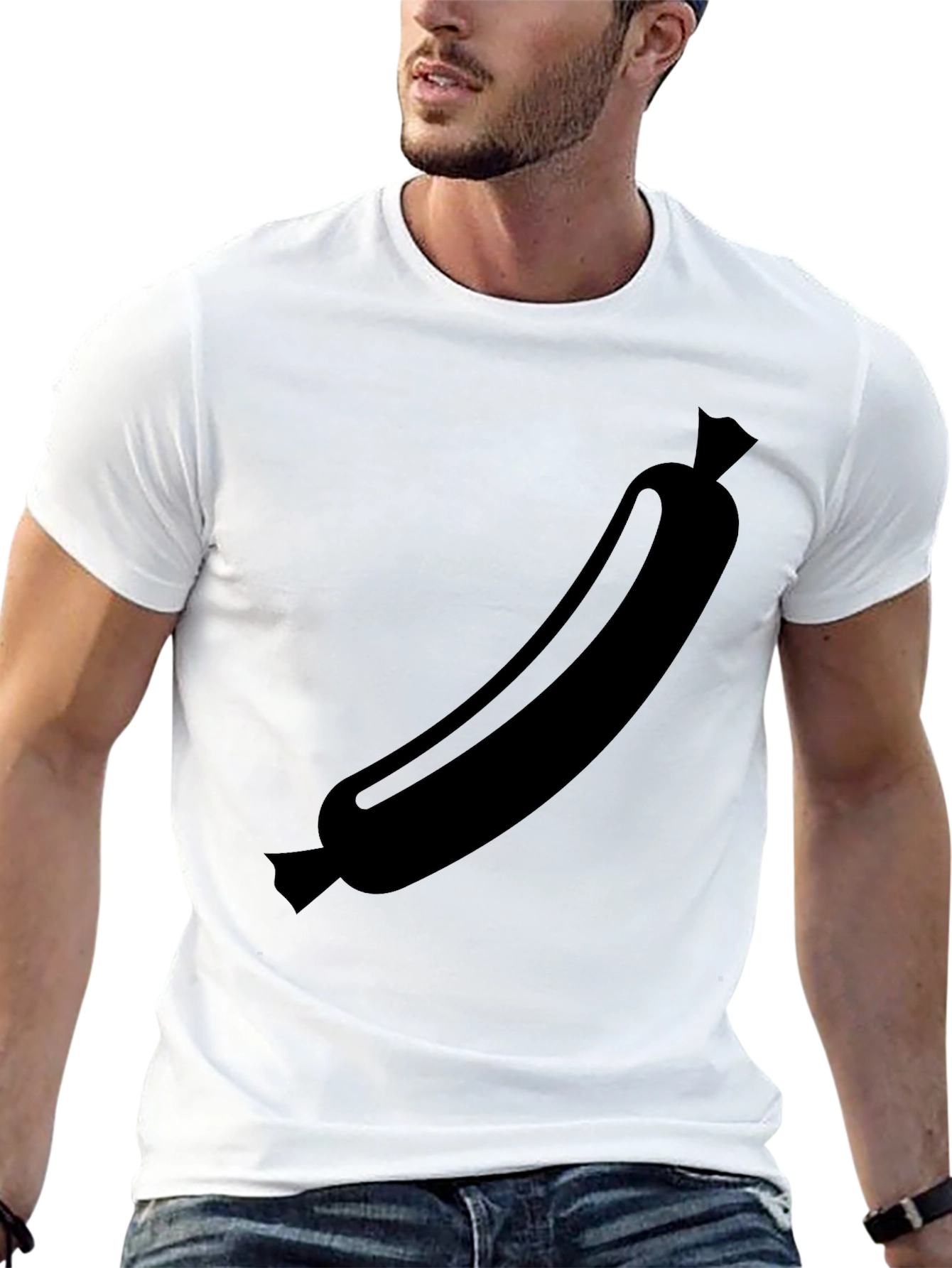 Black Black Sausage Graphic Tee - Funny Food Shirt view 13
