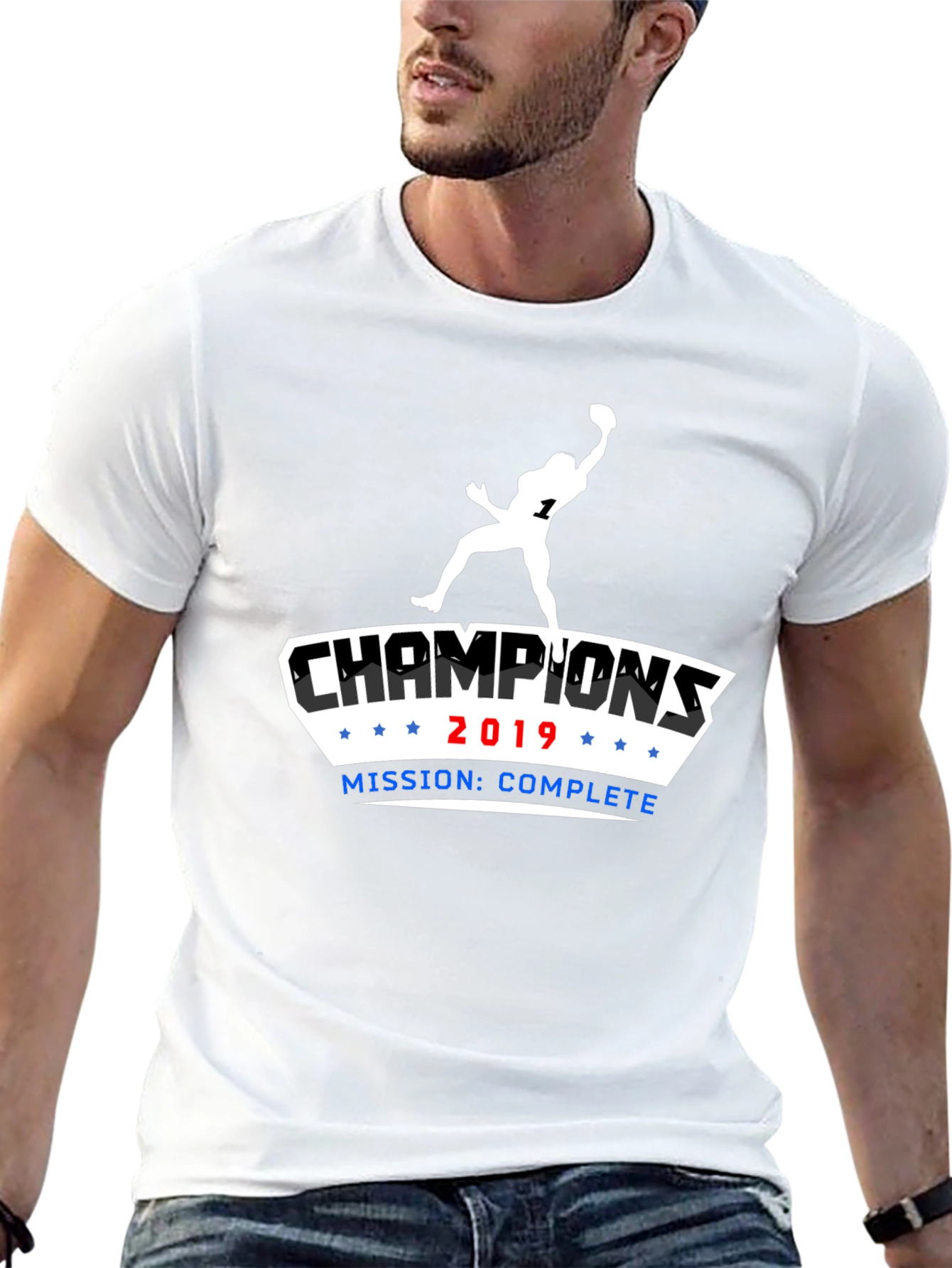 Black Champions 2019 Football T-Shirt - Mission Complete view 13